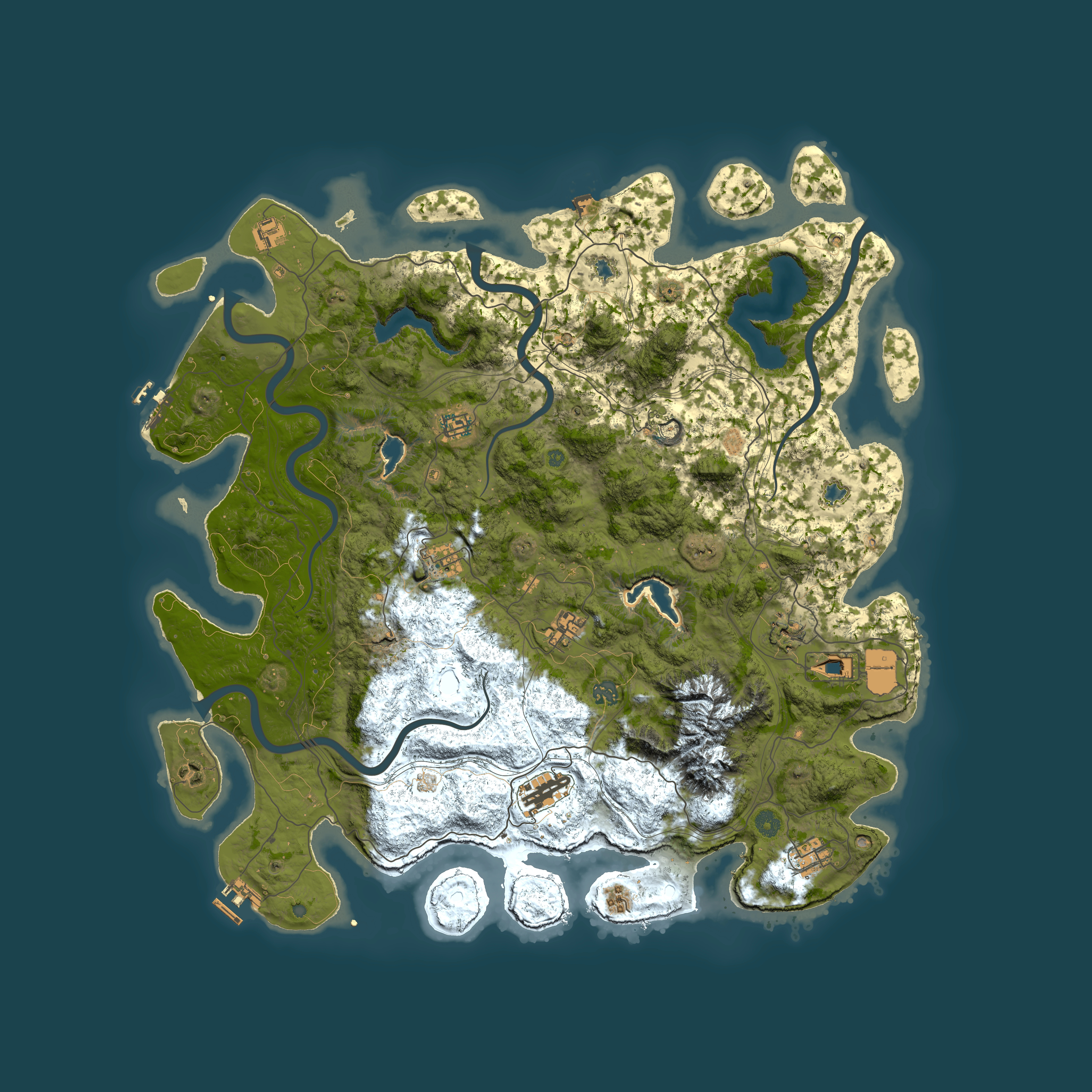 Full top-down render of Rust map seed 722692160, 5000x5000m