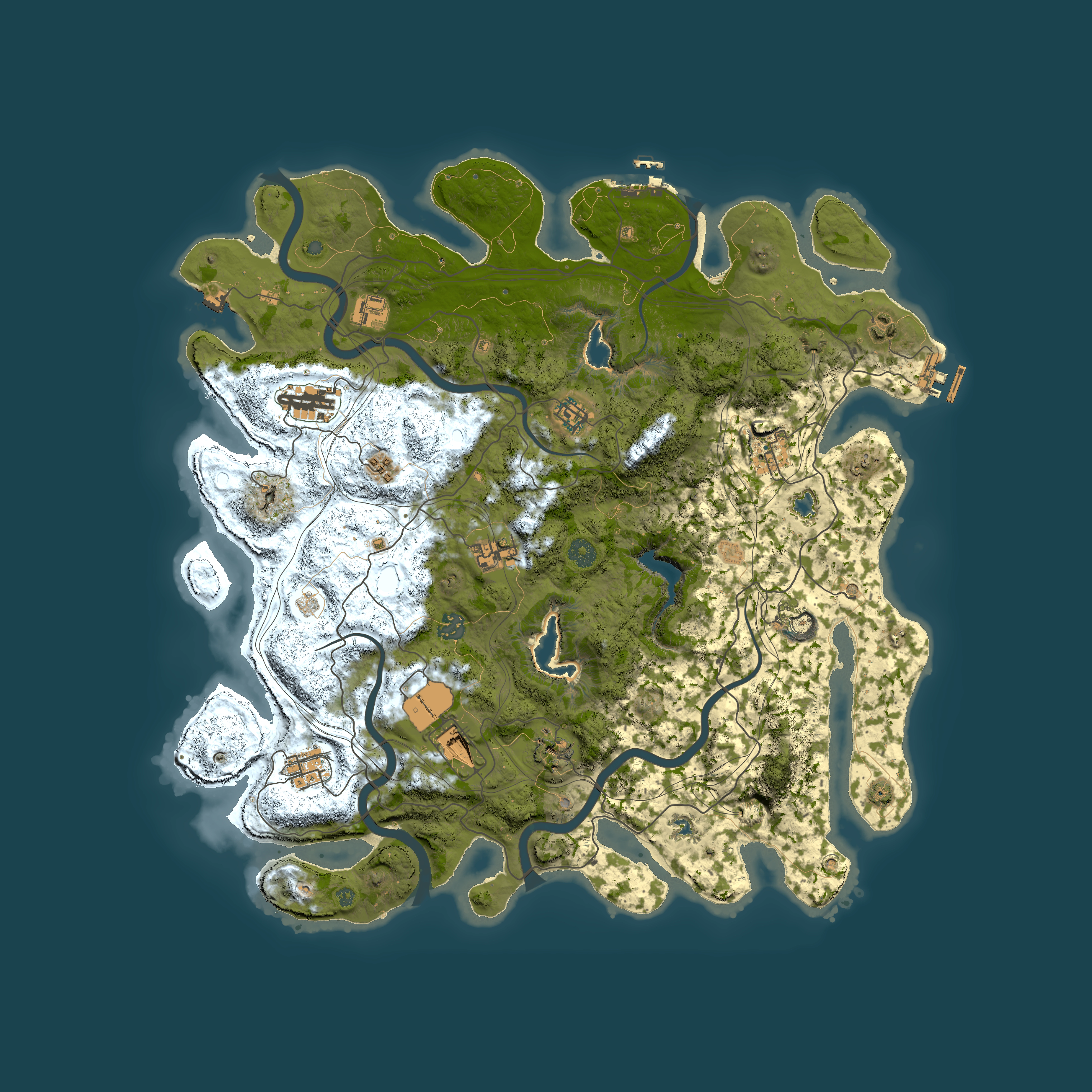 Full top-down render of Rust map seed 1105912331, 4500x4500m