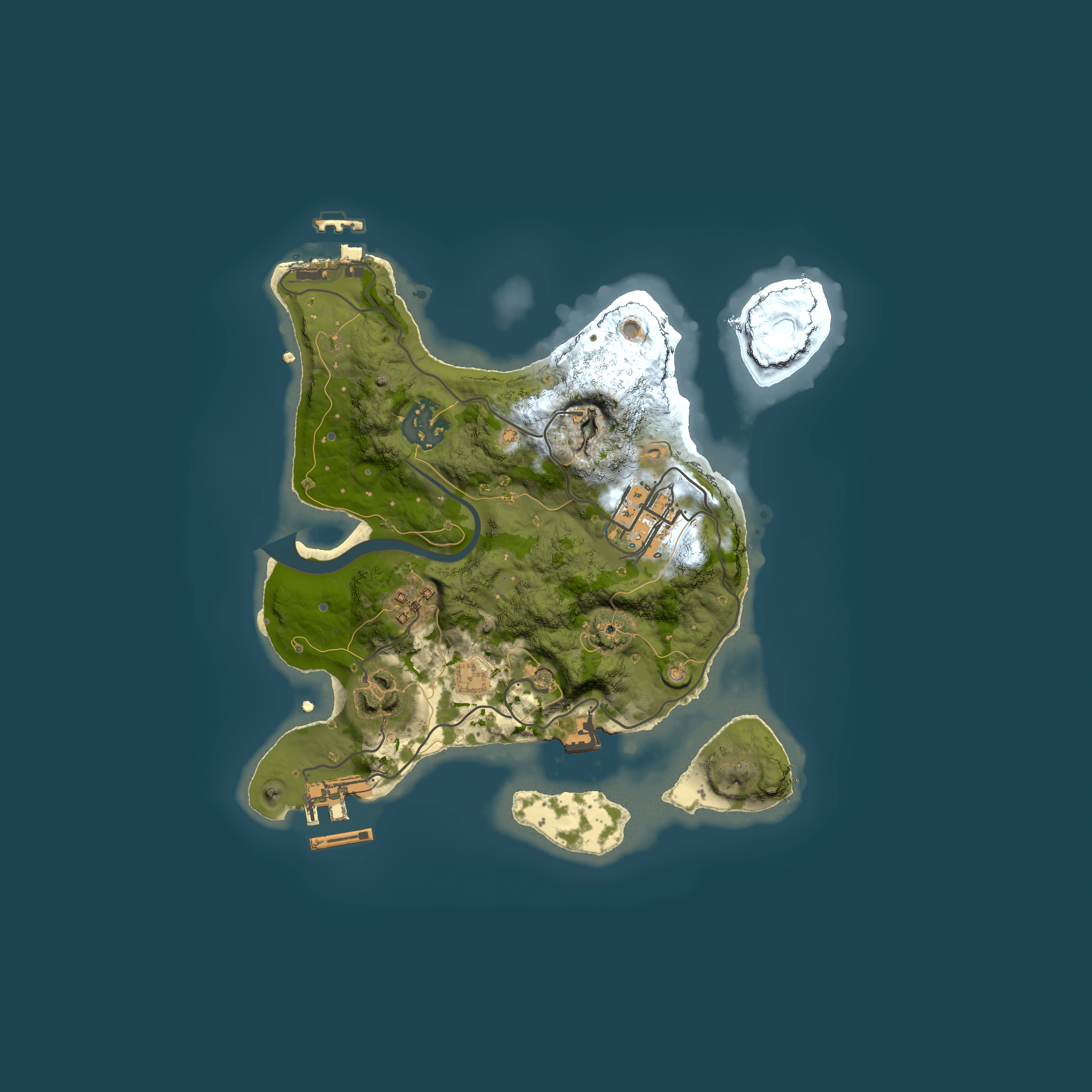 Full top-down render of Rust map seed 2115717691, 2500x2500m