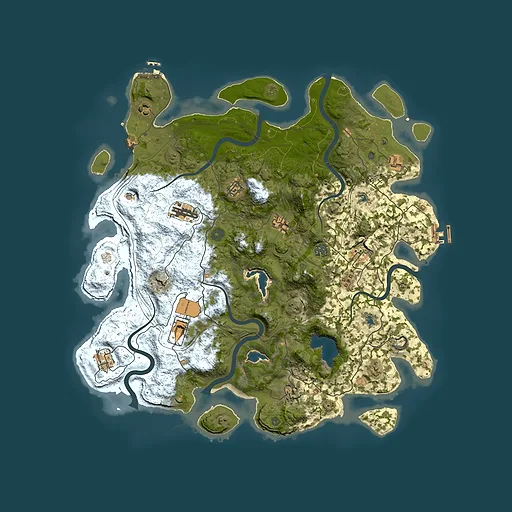Rust map seed 889554649, 4500x4500m top-down preview