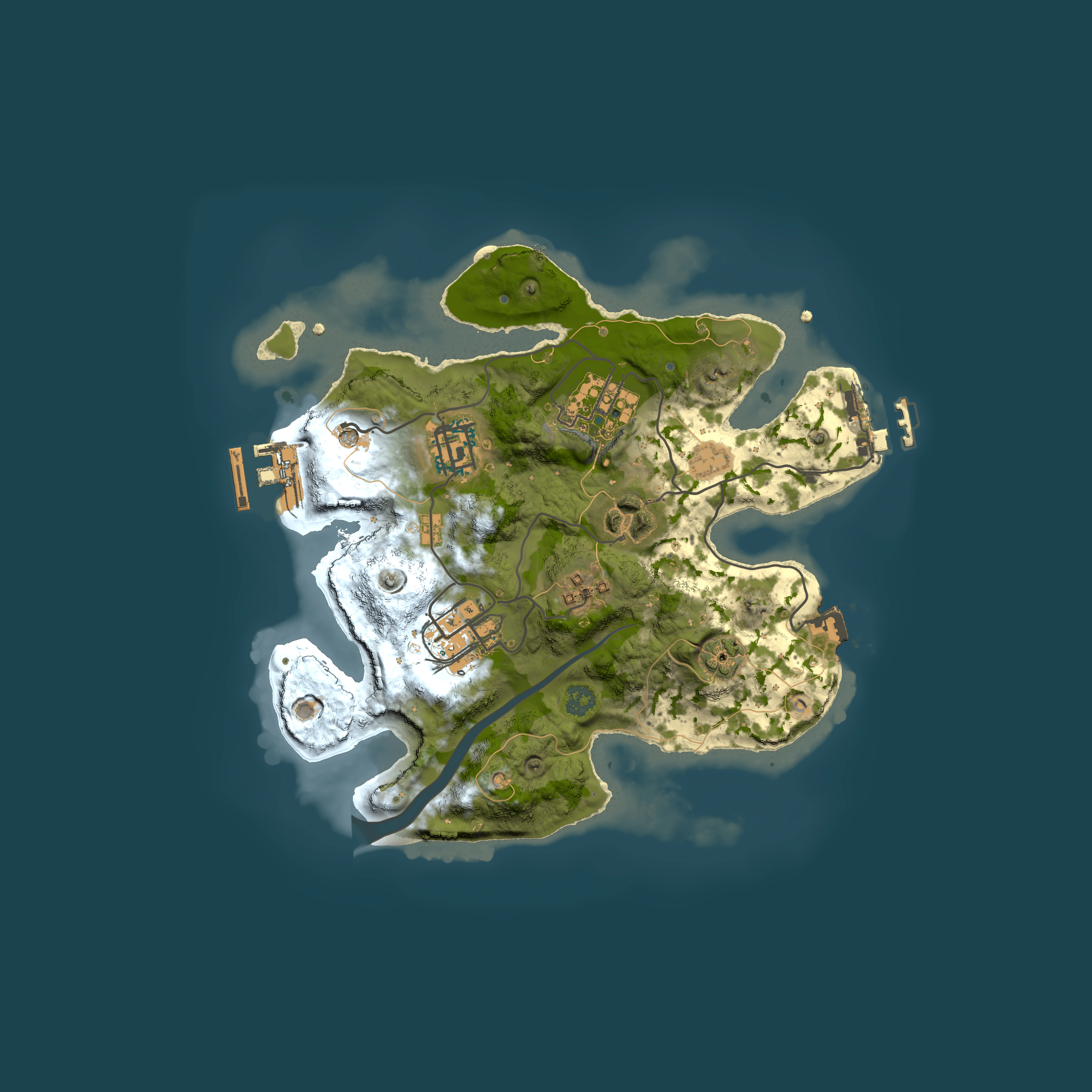 Full top-down render of Rust map seed 1808337090, 2500x2500m
