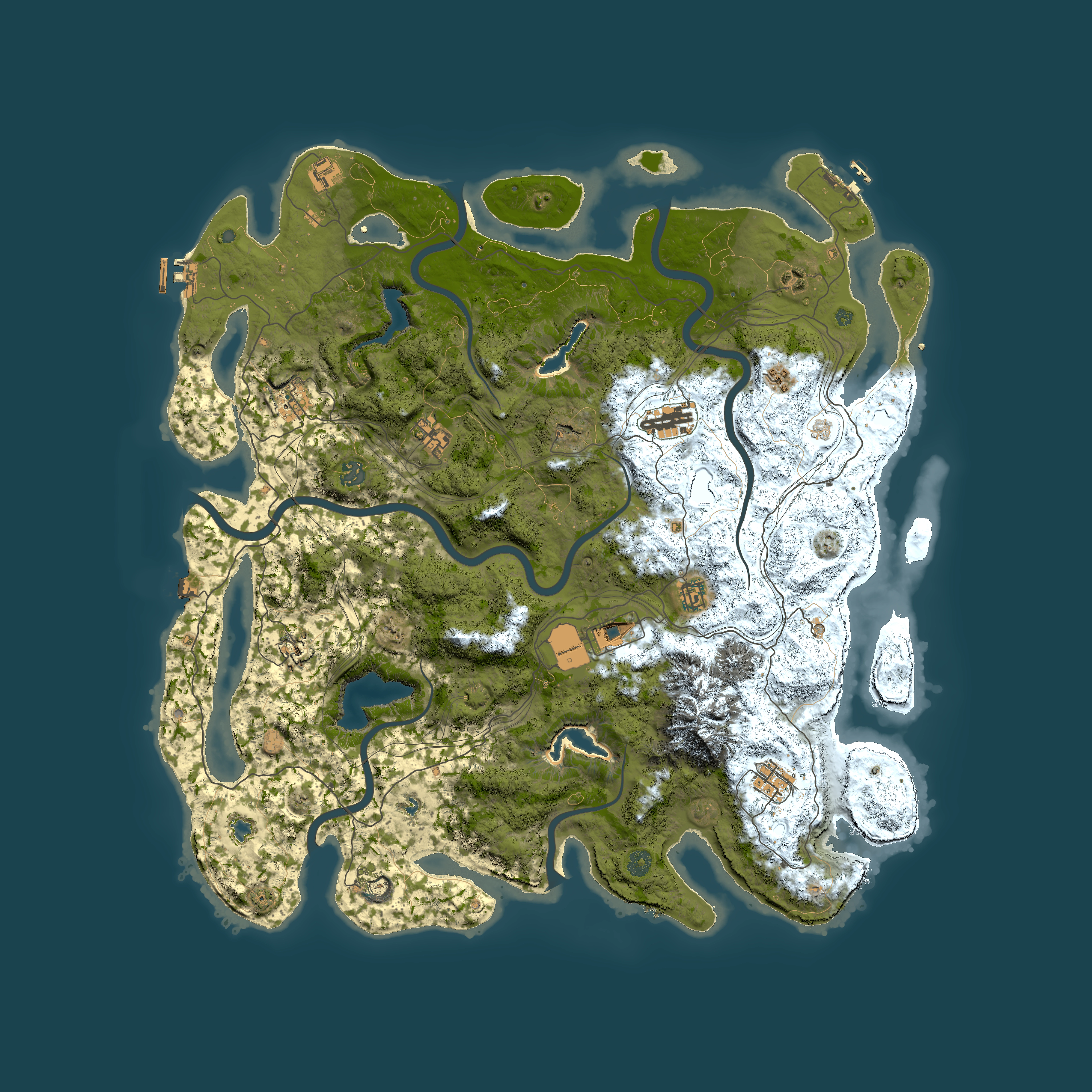 Full top-down render of Rust map seed 1194240822, 5000x5000m