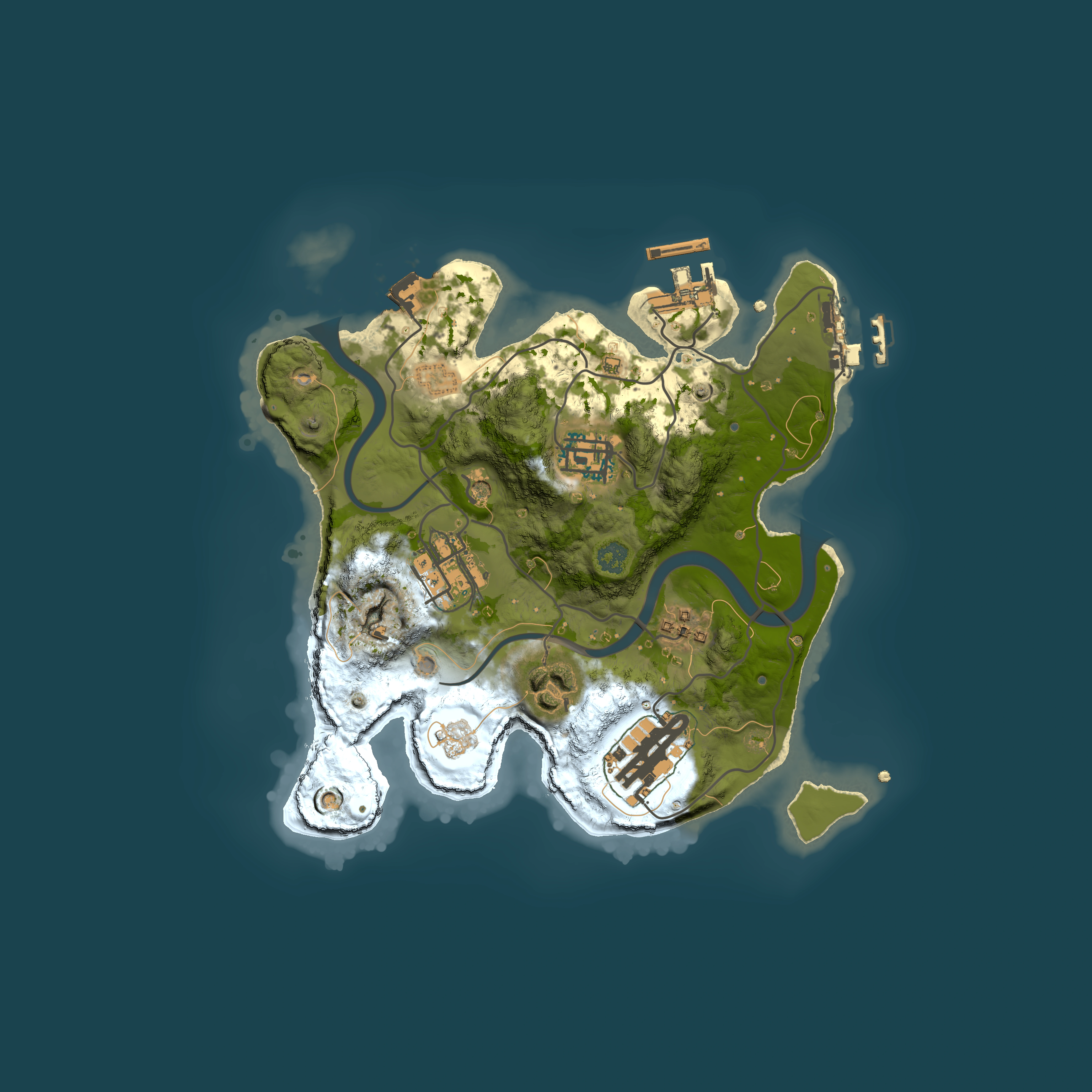 Full top-down render of Rust map seed 1529873852, 2500x2500m