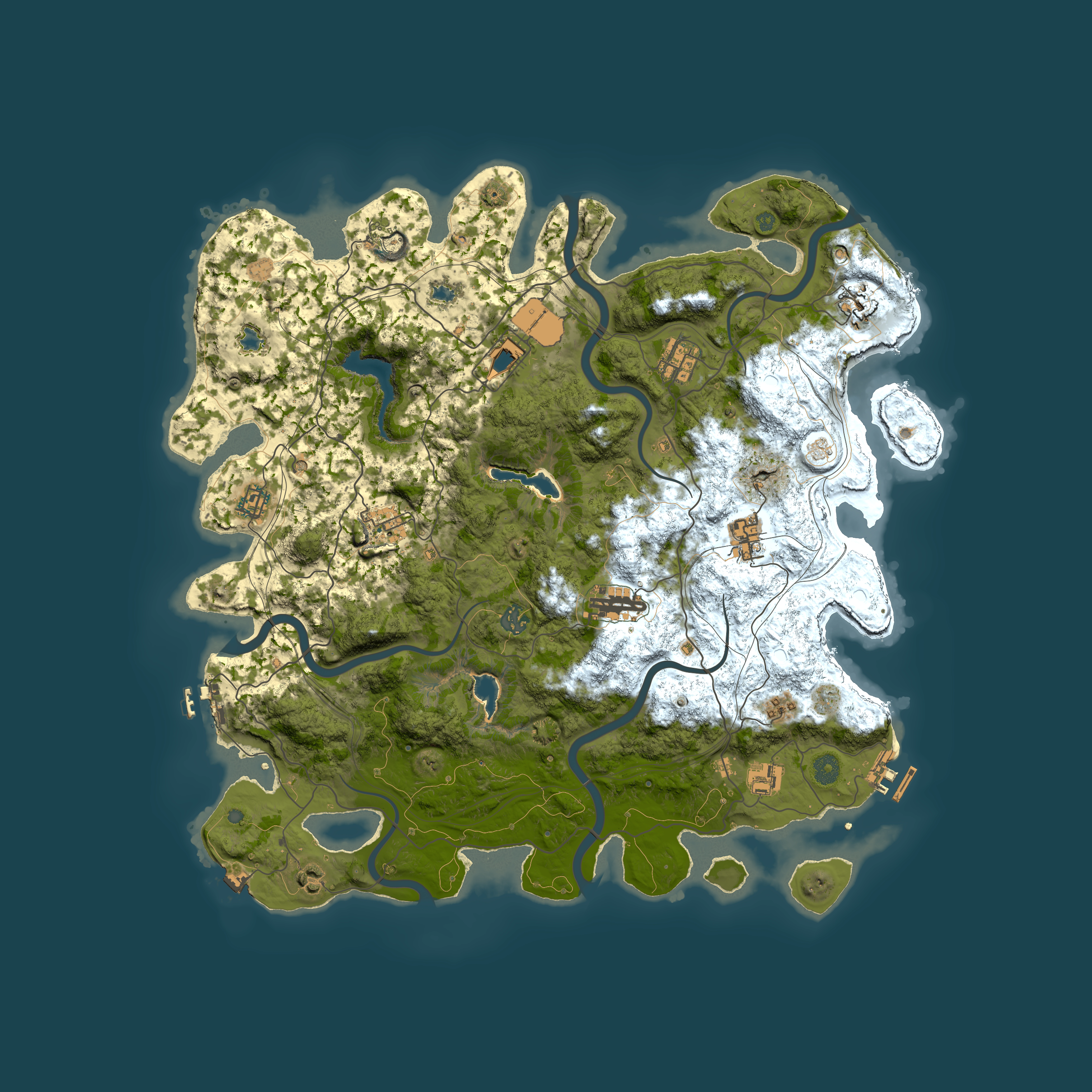 Full top-down render of Rust map seed 1303454903, 4500x4500m