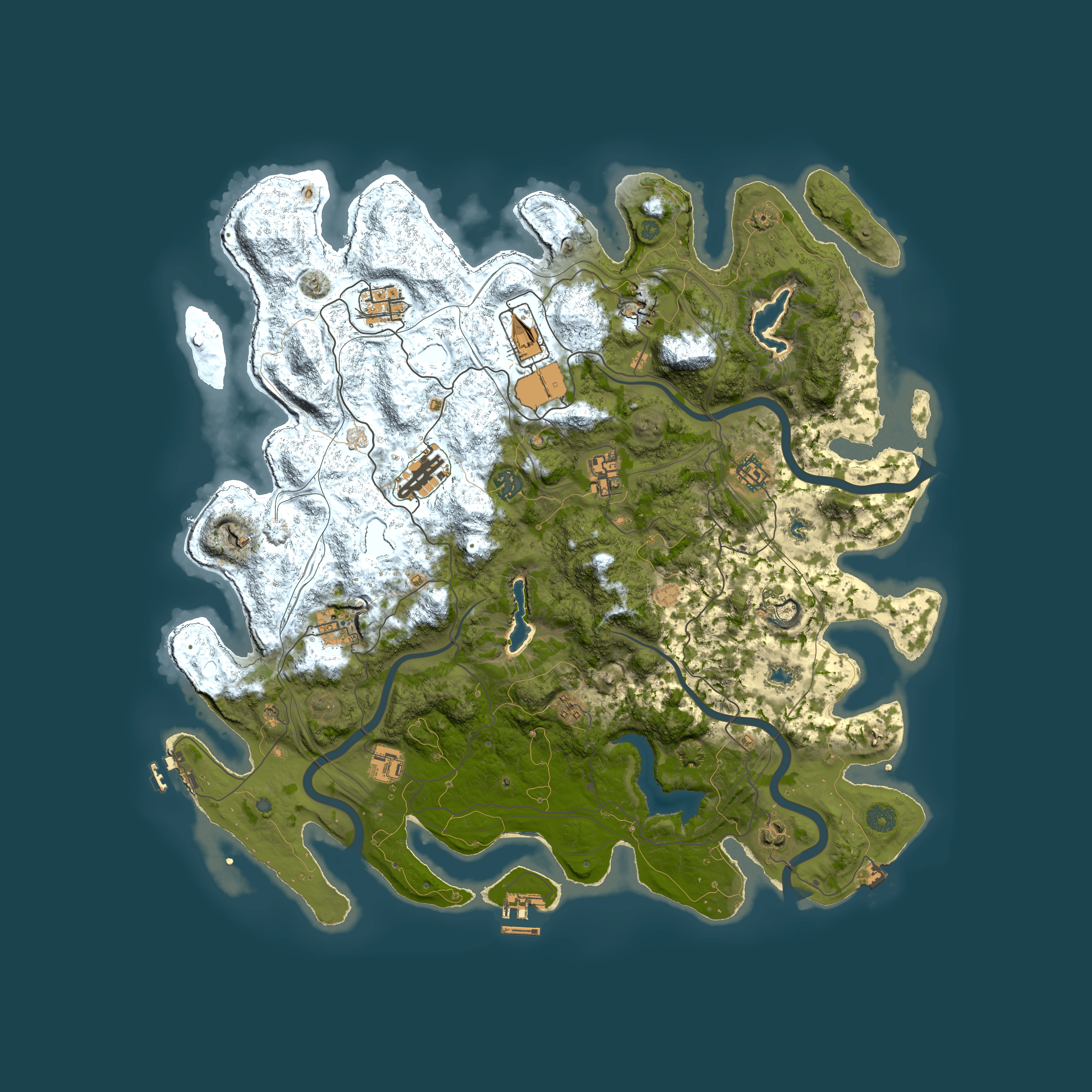 Full top-down render of Rust map seed 1761214054, 4500x4500m