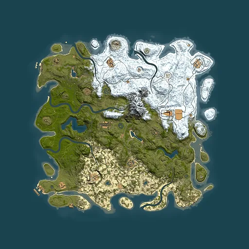 Rust map seed 452127347, 5000x5000m top-down preview