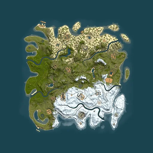 Rust map seed 190932700, 4500x4500m top-down preview