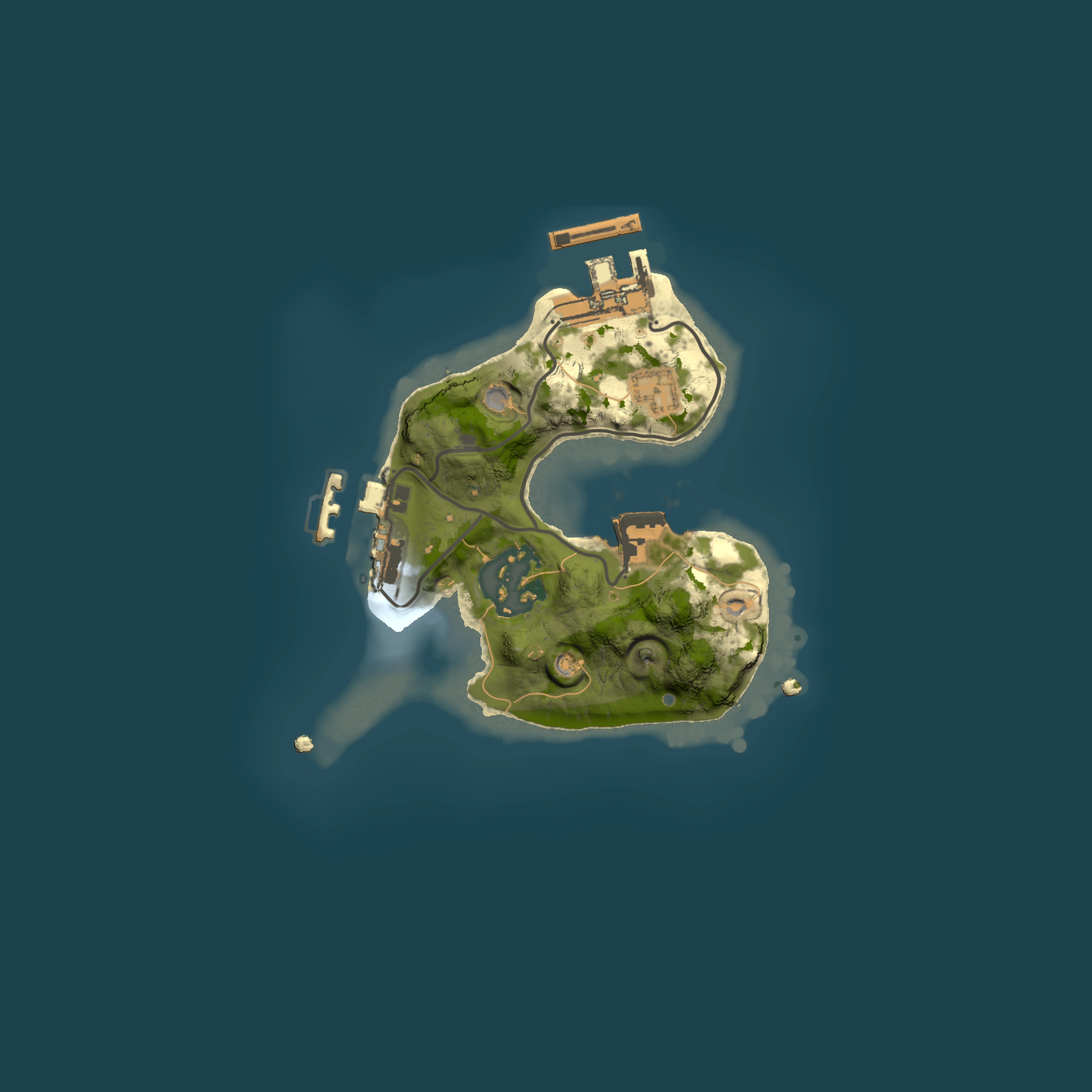 Full top-down render of Rust map seed 2078842483, 1500x1500m