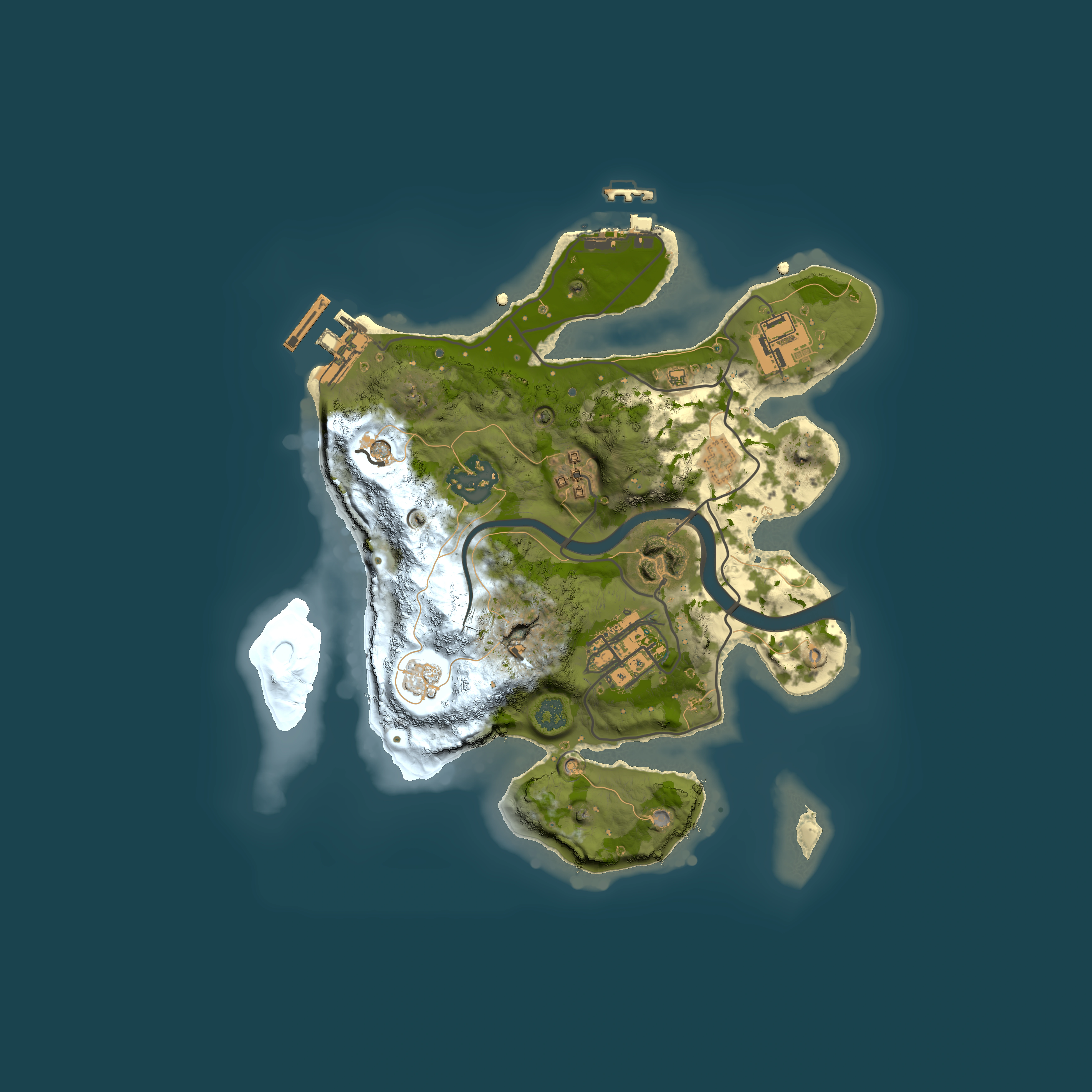 Full top-down render of Rust map seed 1841778878, 2500x2500m