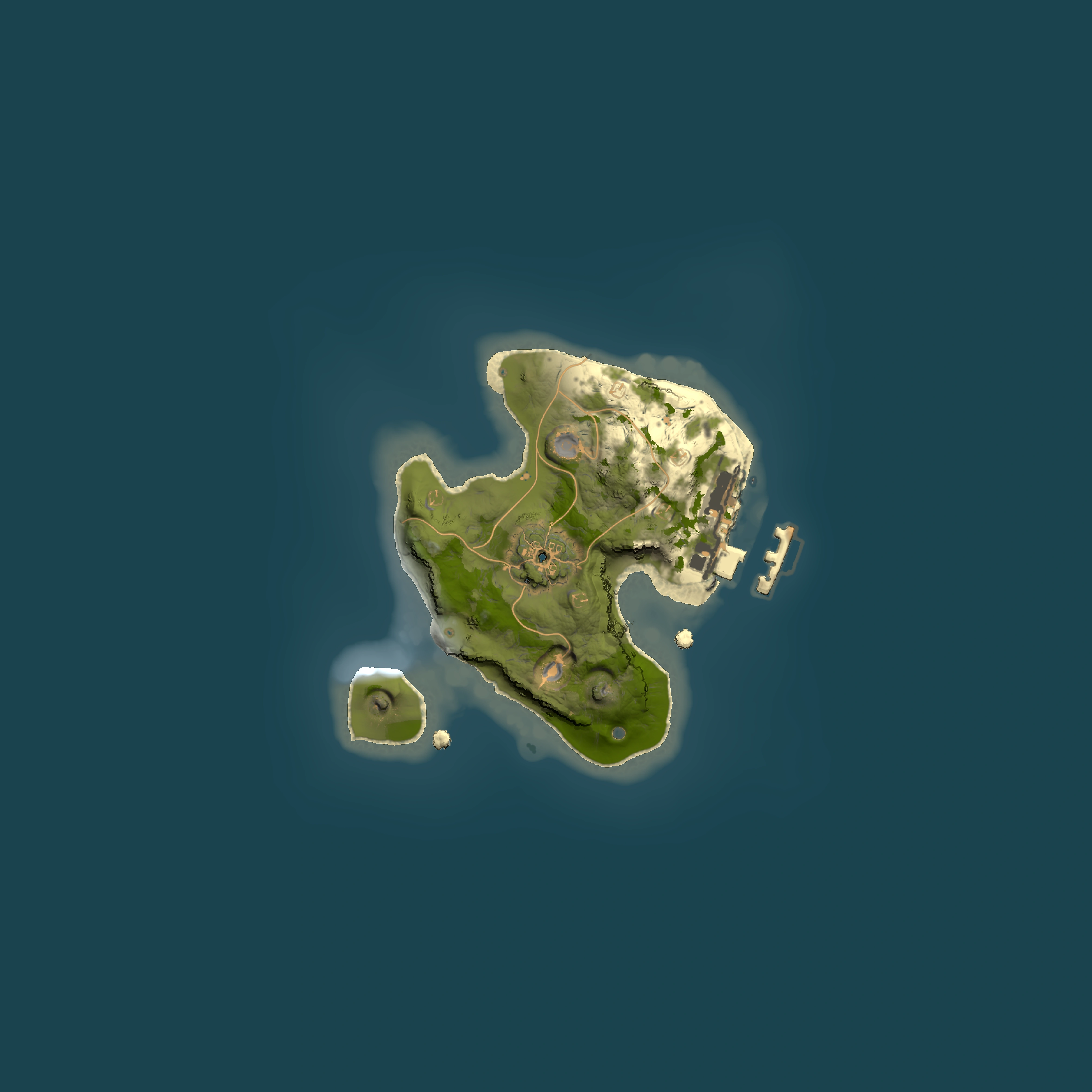 Full top-down render of Rust map seed 1009429803, 1500x1500m