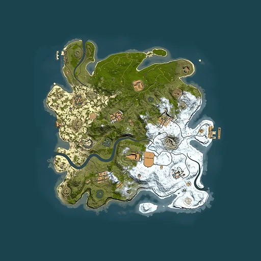 Rust map seed 2073344264, 3500x3500m top-down preview