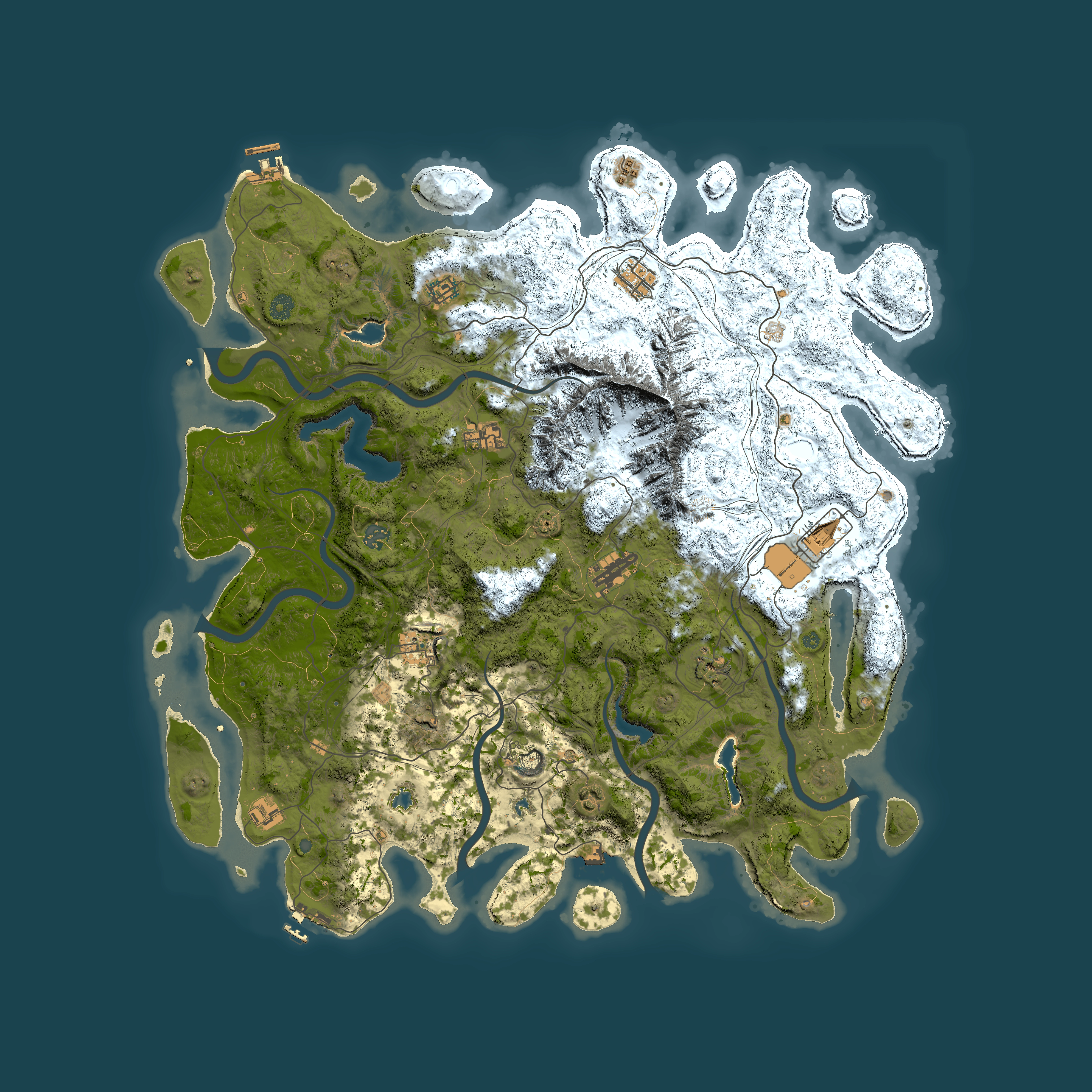 Full top-down render of Rust map seed 1180433472, 5000x5000m
