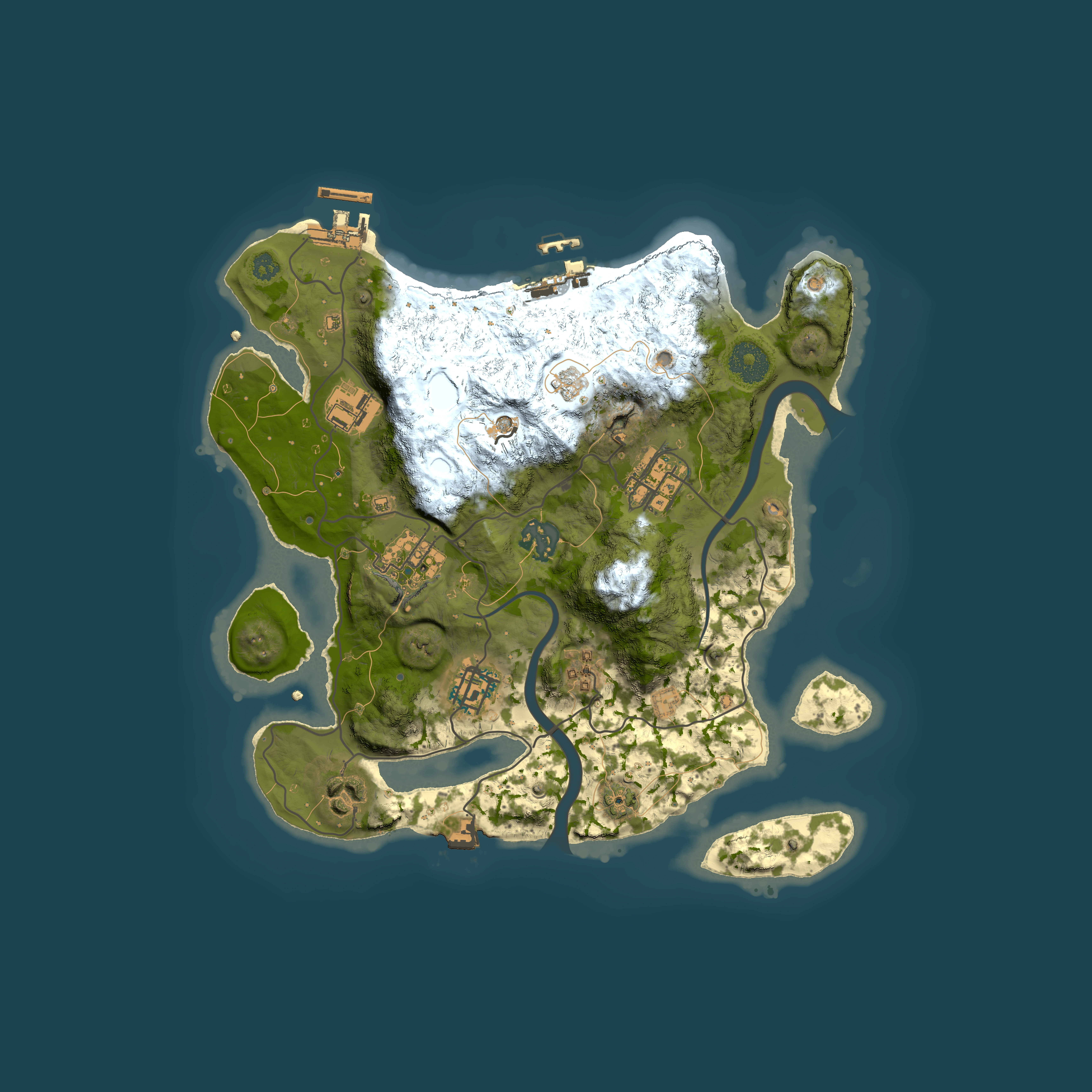 Full top-down render of Rust map seed 349168919, 3000x3000m