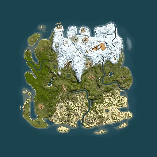 Rust map seed 304651216, 4500x4500m top-down preview