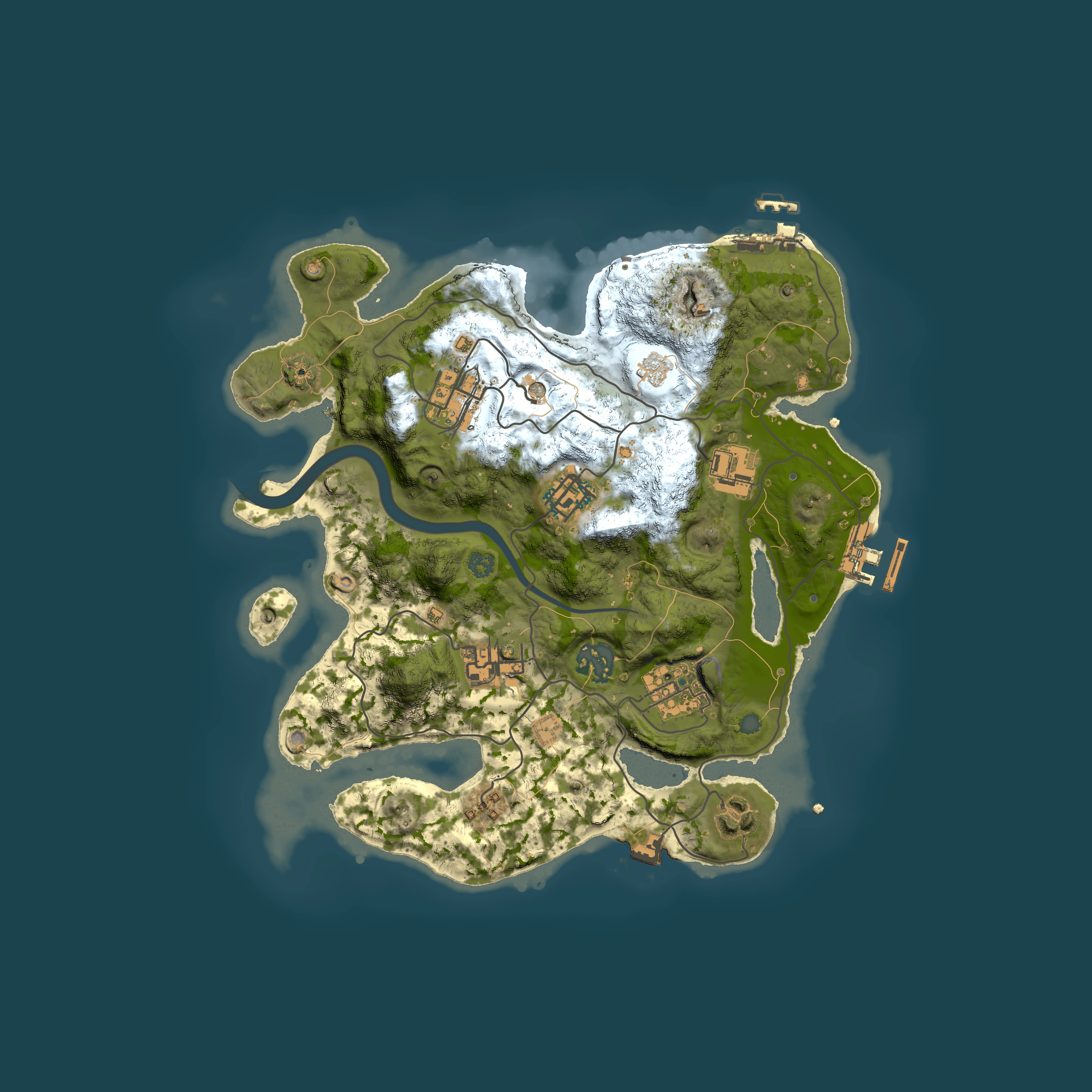 Full top-down render of Rust map seed 1919974234, 3000x3000m