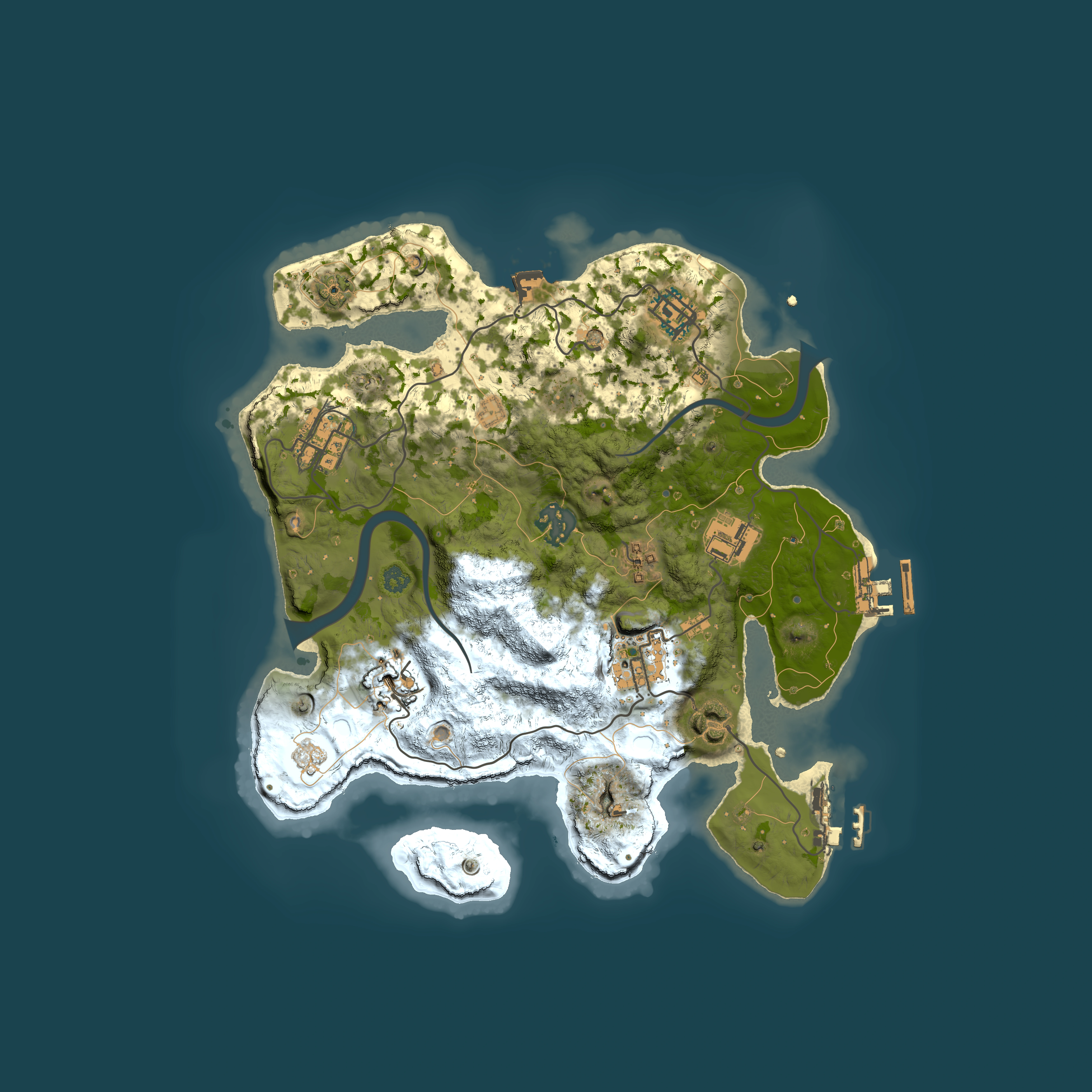 Full top-down render of Rust map seed 742948047, 3000x3000m