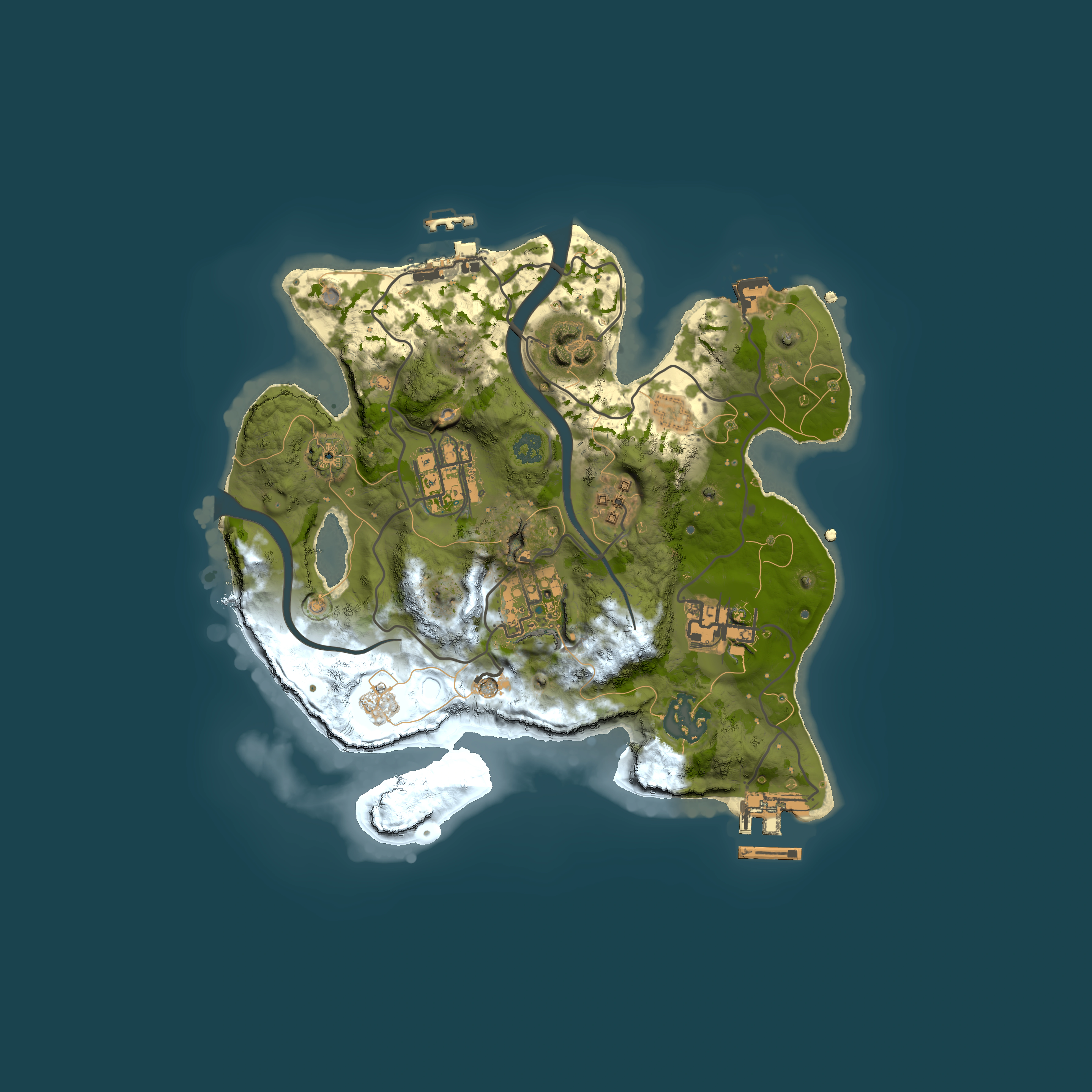 Full top-down render of Rust map seed 623989263, 2500x2500m