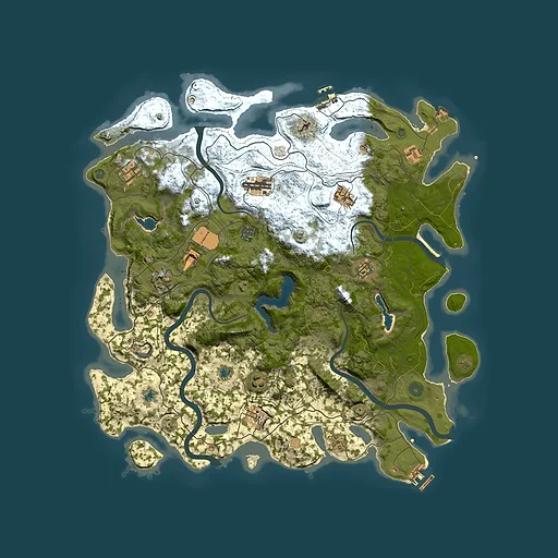 Rust map seed 1075438558, 4500x4500m top-down preview