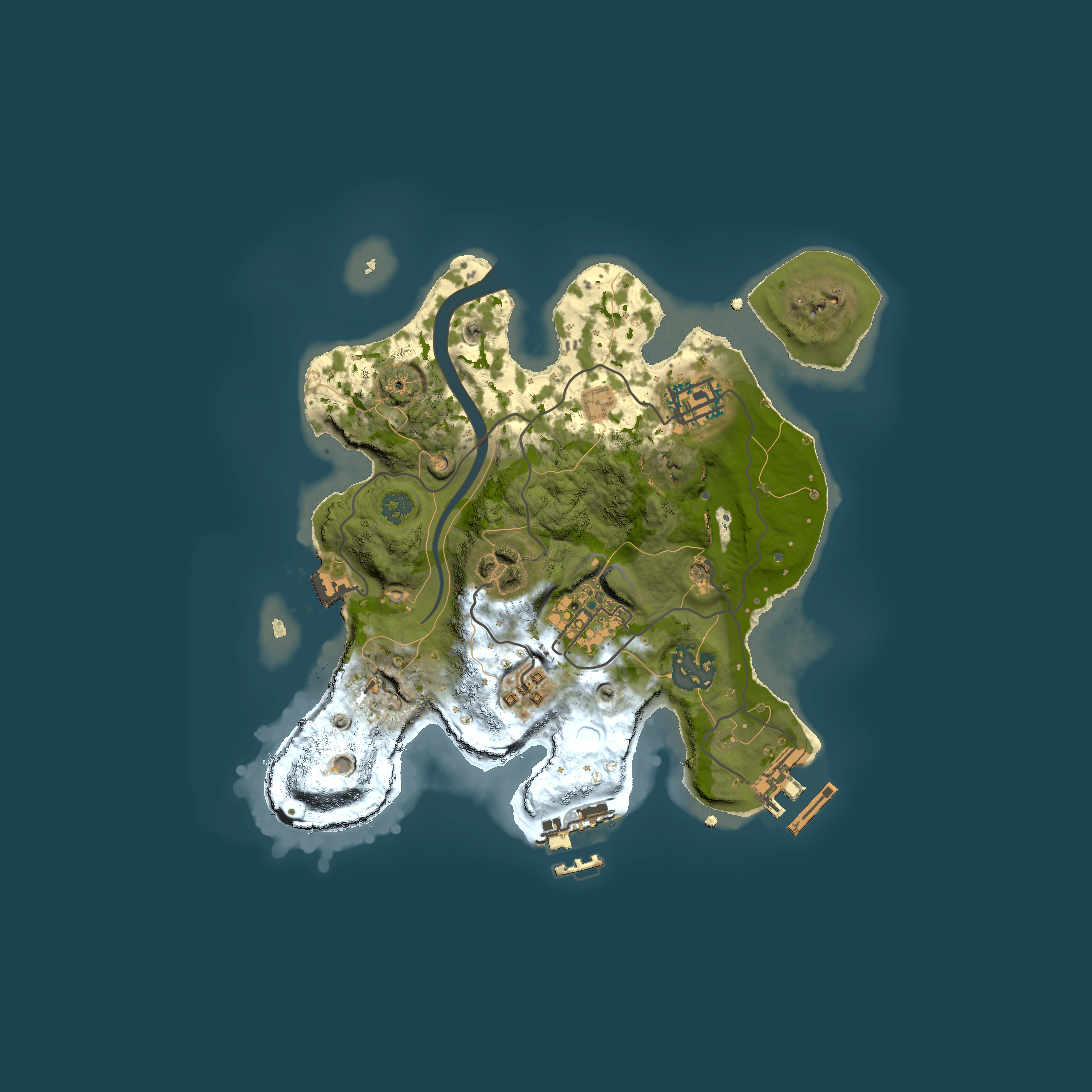 Full top-down render of Rust map seed 2144649285, 2500x2500m