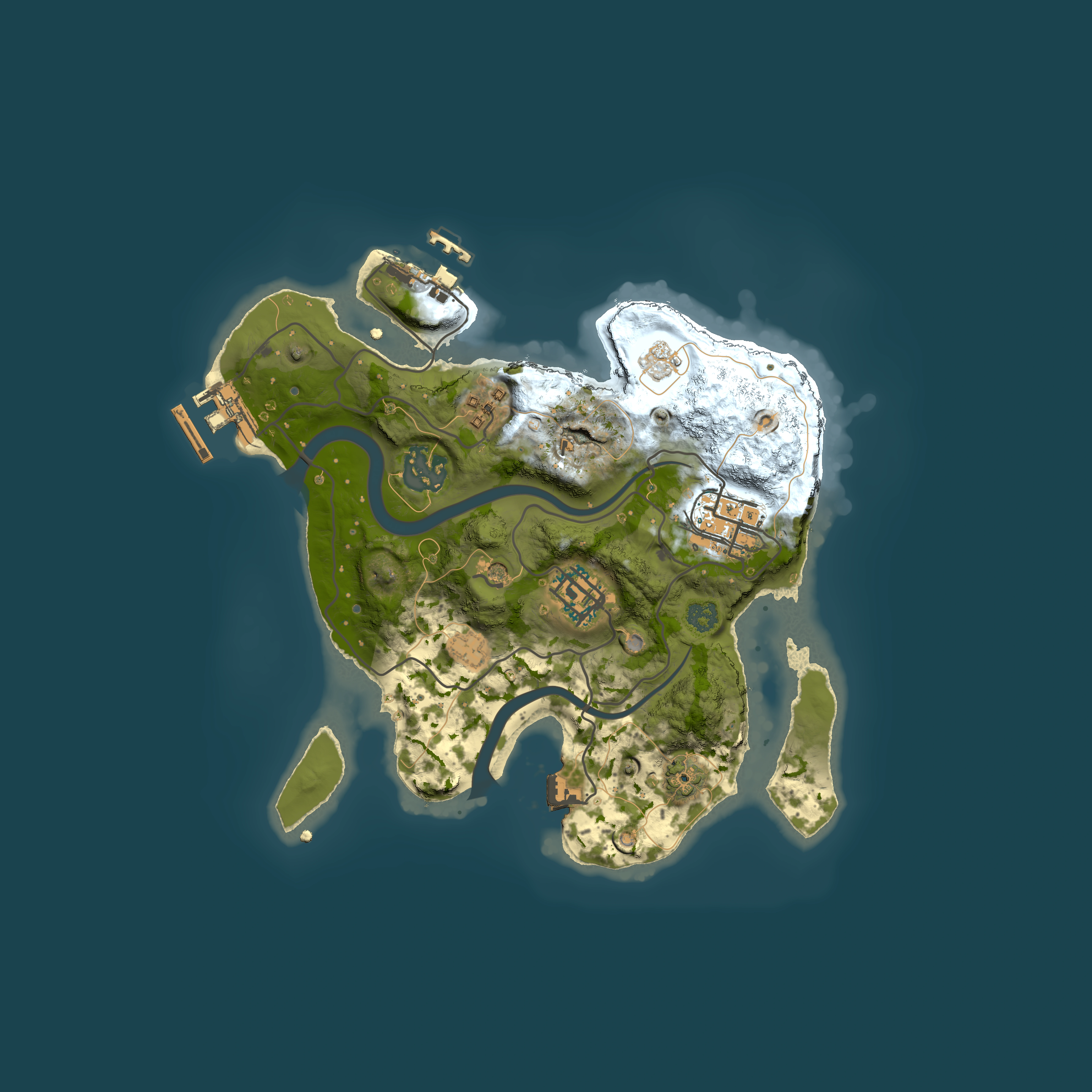 Full top-down render of Rust map seed 1194396203, 2500x2500m