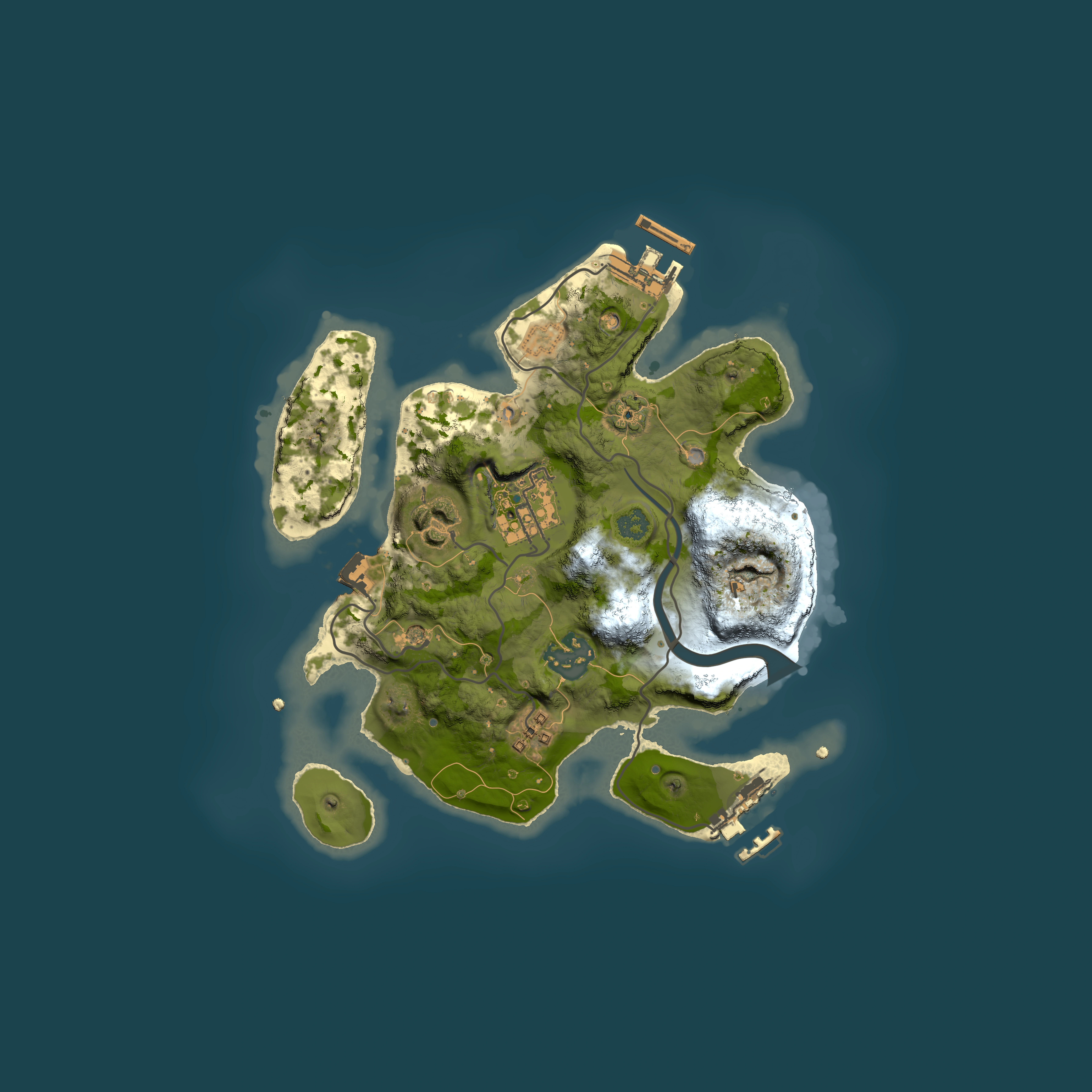 Full top-down render of Rust map seed 425698511, 2500x2500m