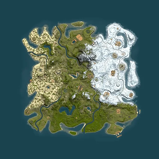 Rust map seed 1013396355, 5000x5000m top-down preview