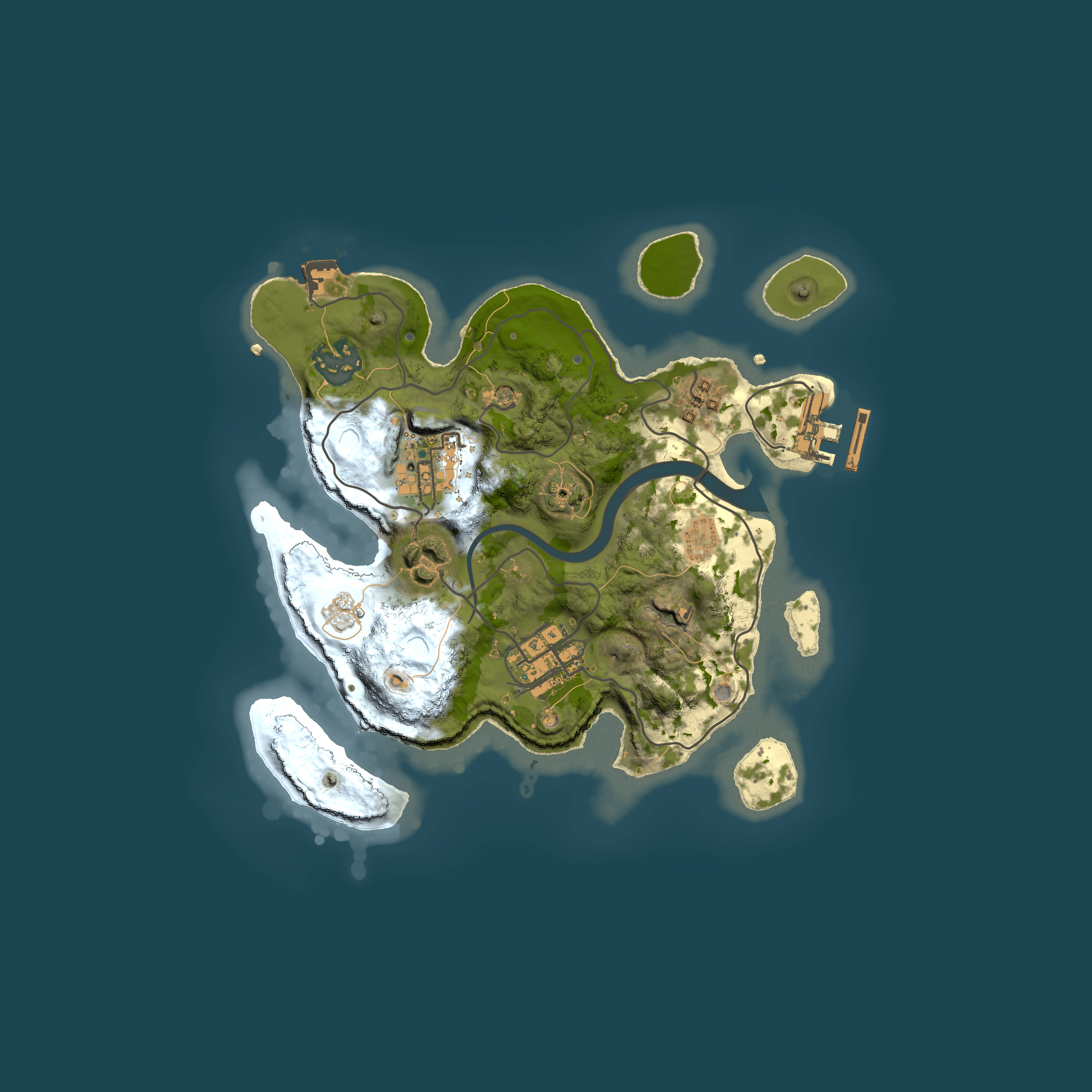 Full top-down render of Rust map seed 1590250638, 2500x2500m
