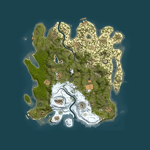 Rust map seed 1664014205, 4000x4000m top-down preview