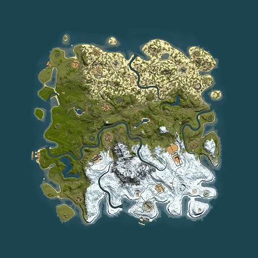 Rust map seed 908713138, 5000x5000m top-down preview