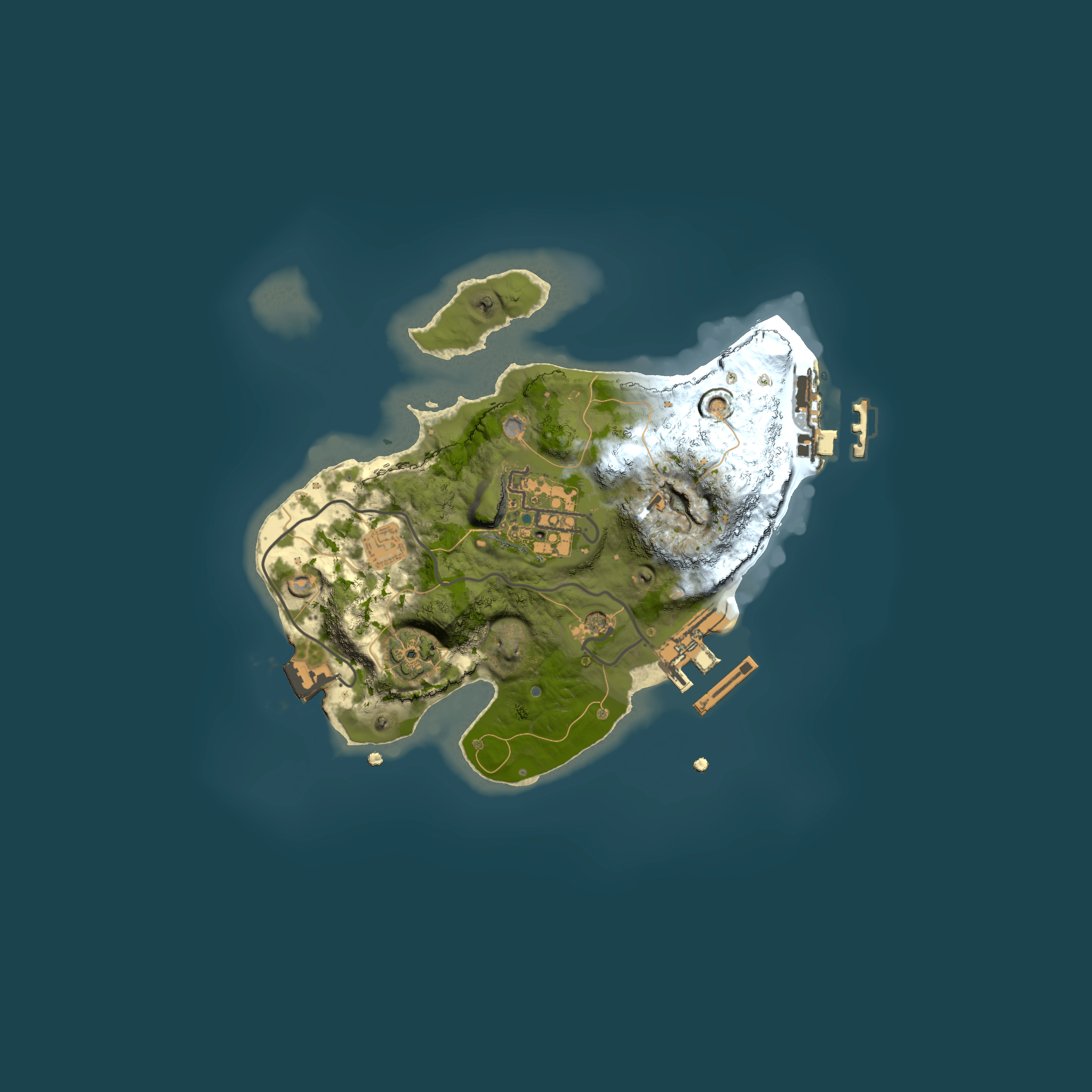 Full top-down render of Rust map seed 456428870, 2000x2000m