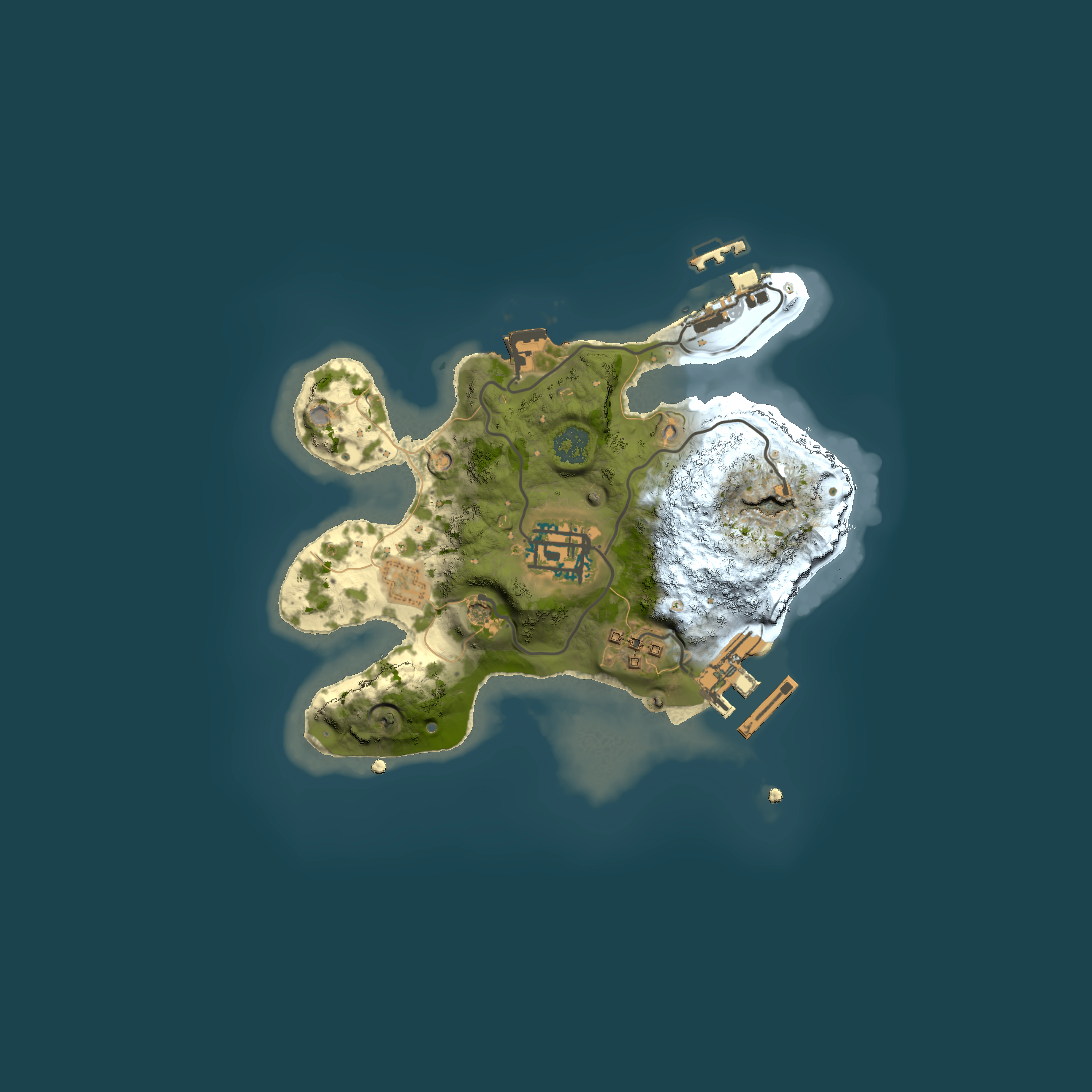 Full top-down render of Rust map seed 228269057, 2000x2000m