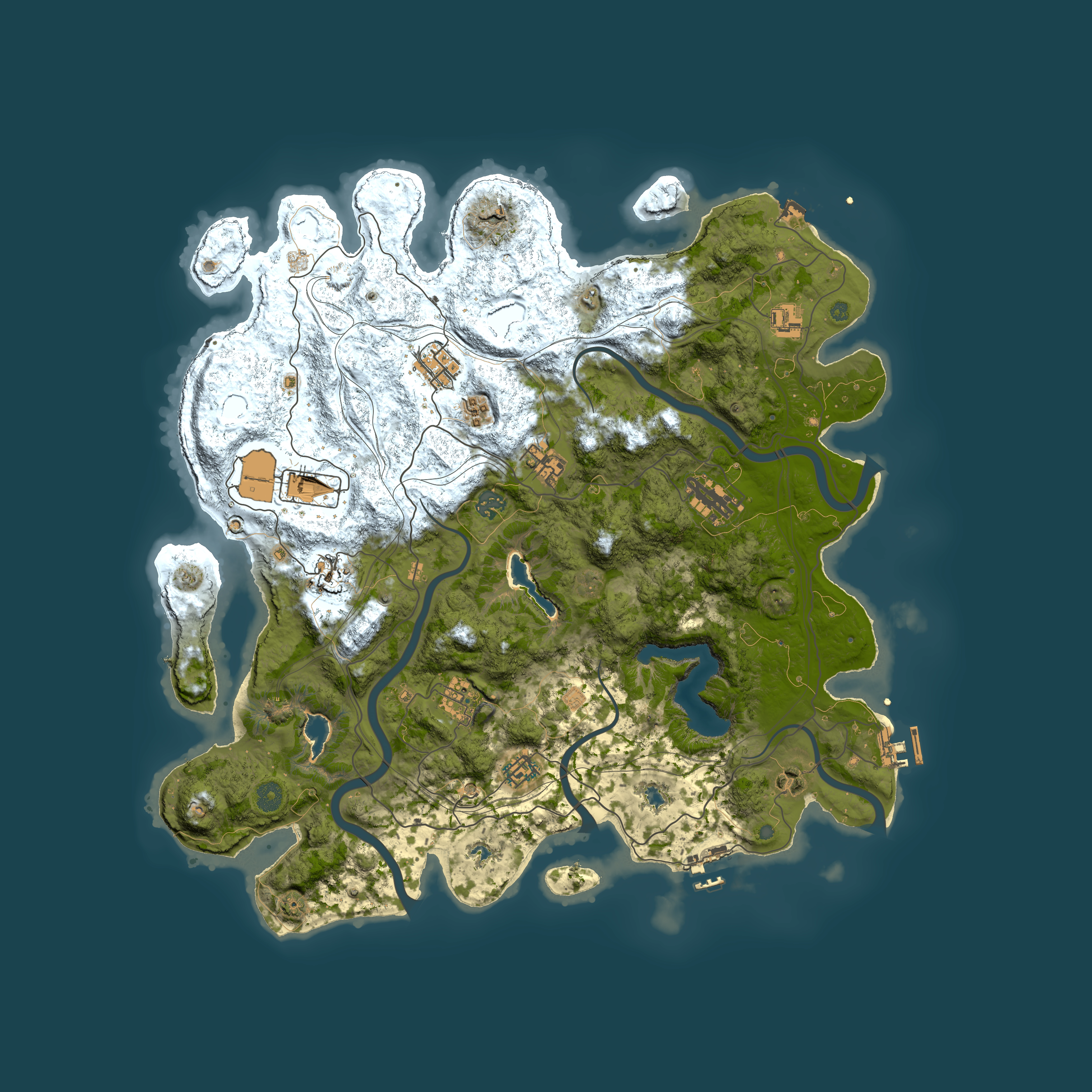 Full top-down render of Rust map seed 1371287467, 4500x4500m