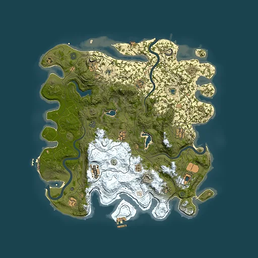 Rust map seed 1261428042, 4500x4500m top-down preview