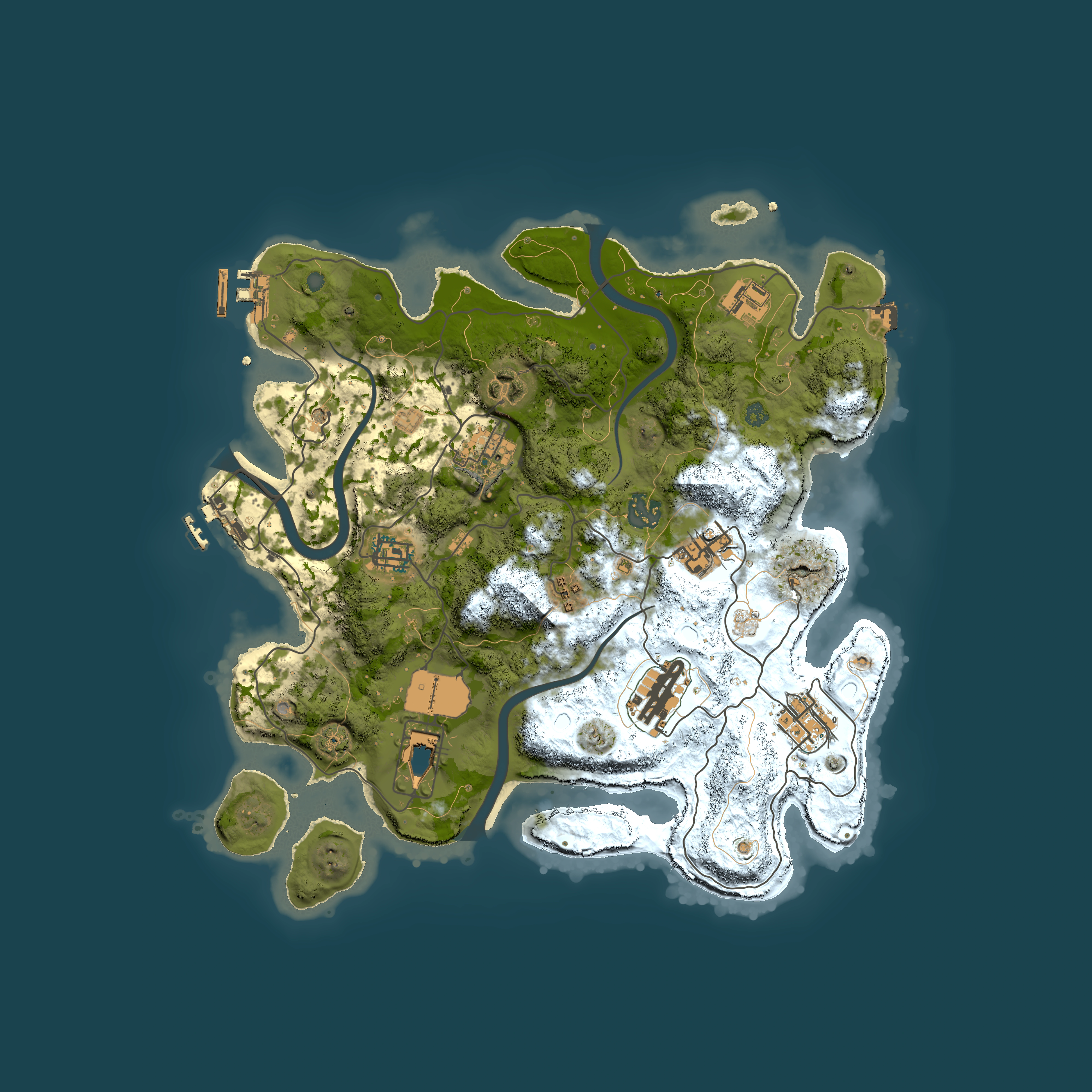 Full top-down render of Rust map seed 246876798, 3500x3500m