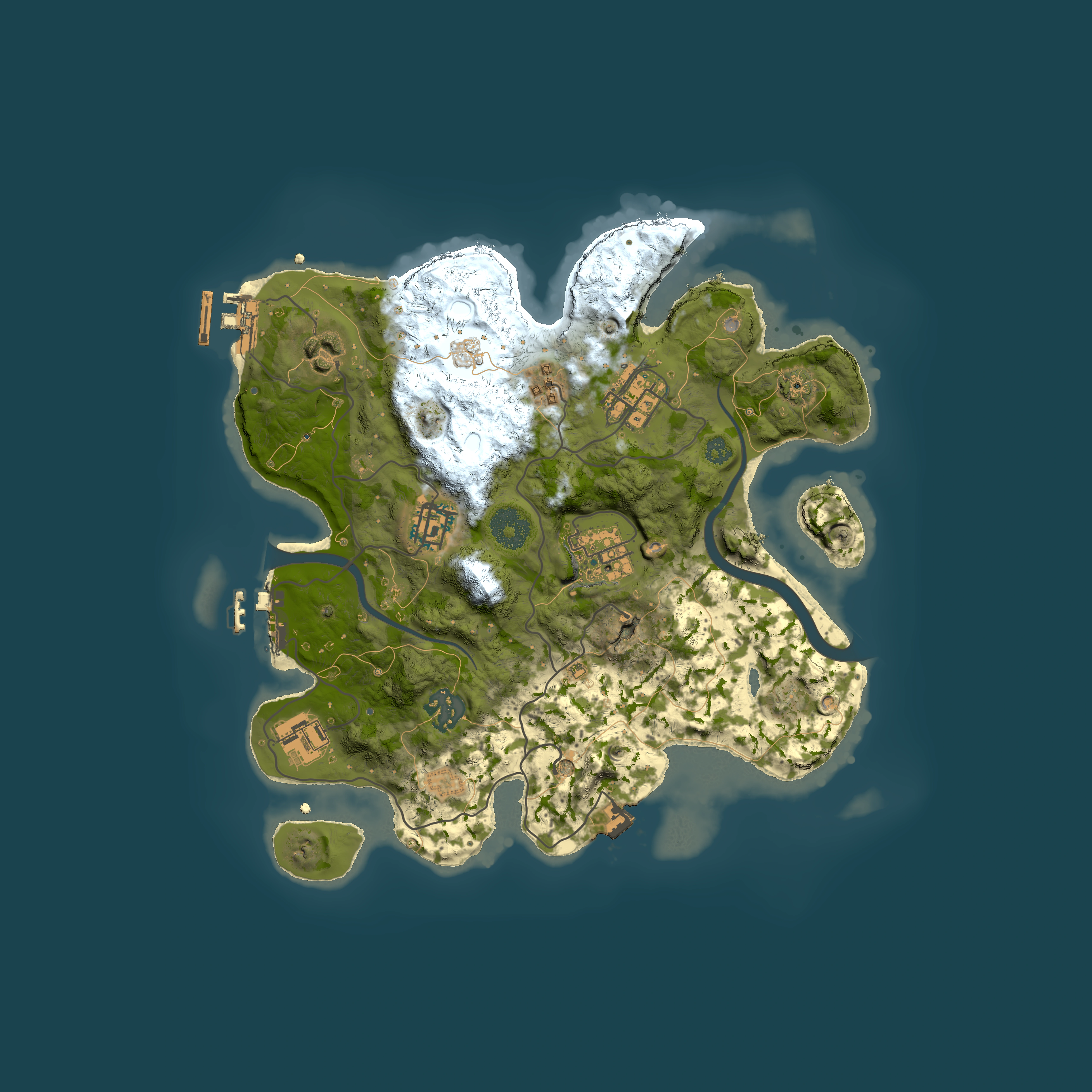 Full top-down render of Rust map seed 1681276640, 3000x3000m
