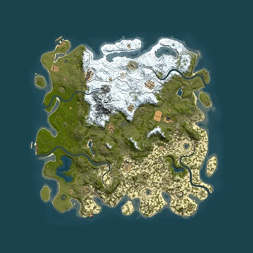 Rust map seed 629834862, 5000x5000m top-down preview