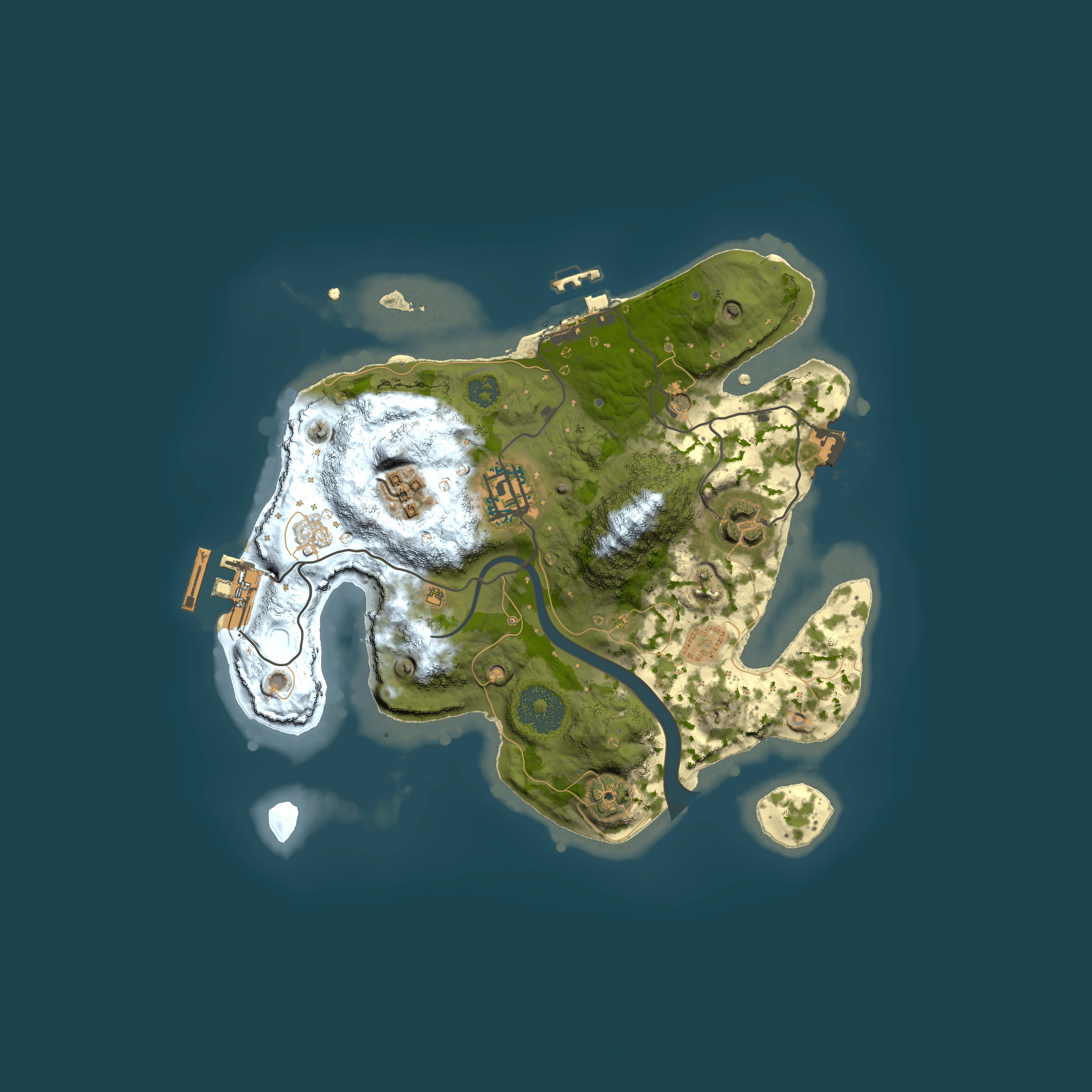 Full top-down render of Rust map seed 975119026, 2500x2500m