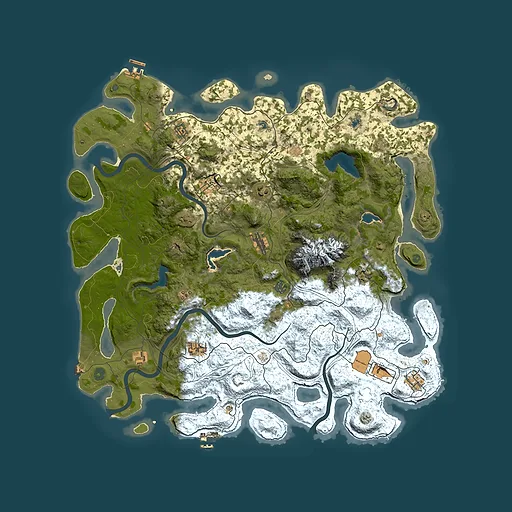 Rust map seed 2136381284, 5000x5000m top-down preview