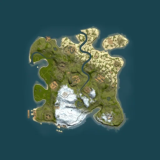 Rust map seed 1281491473, 3000x3000m top-down preview