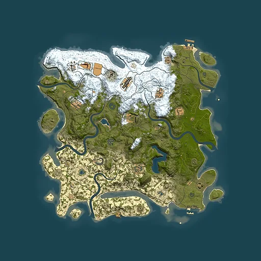 Rust map seed 1967091660, 4500x4500m top-down preview
