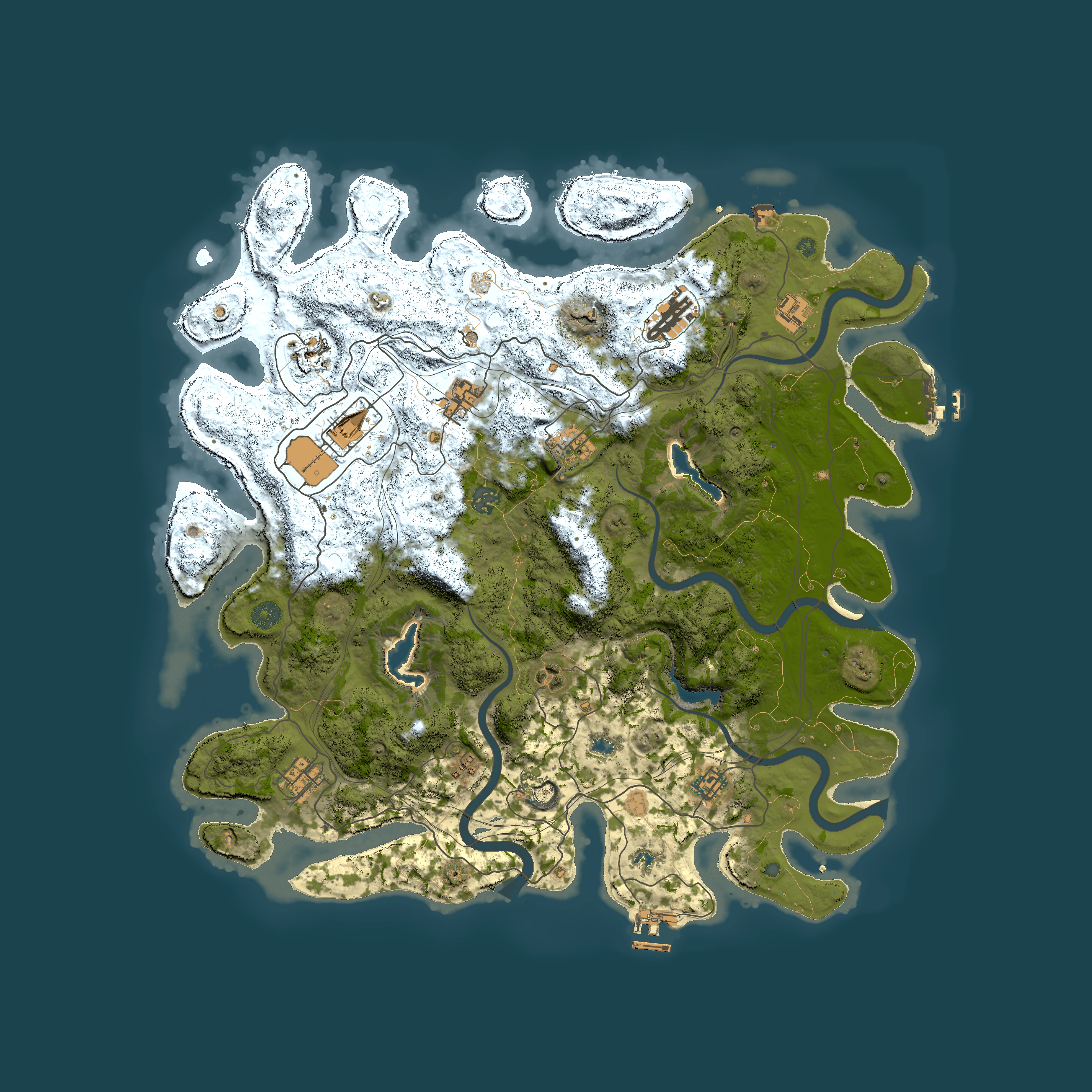 Full top-down render of Rust map seed 1129517535, 4500x4500m