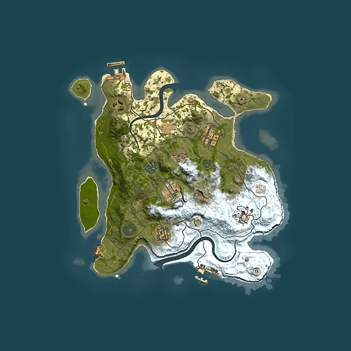 Rust map seed 870710415, 3000x3000m top-down preview