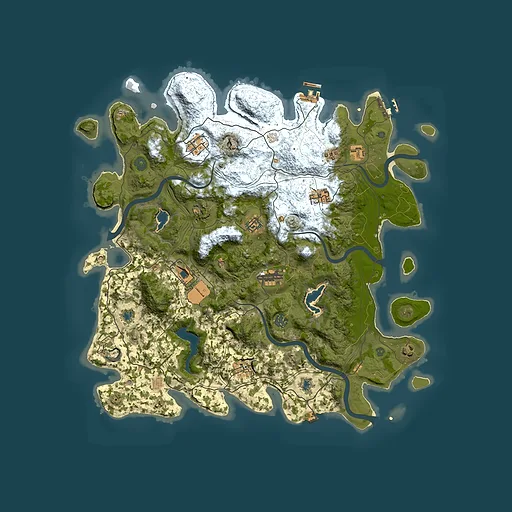 Rust map seed 1633201208, 4500x4500m top-down preview
