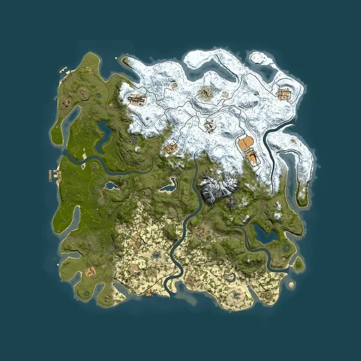 Rust map seed 493890159, 5000x5000m top-down preview