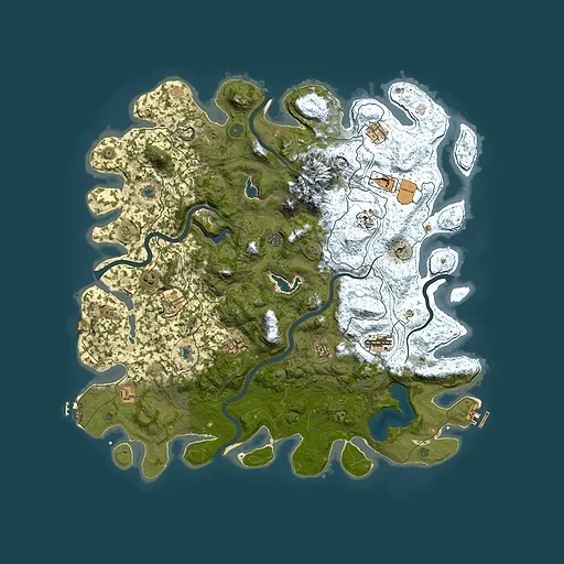 Rust map seed 1628986521, 5000x5000m top-down preview