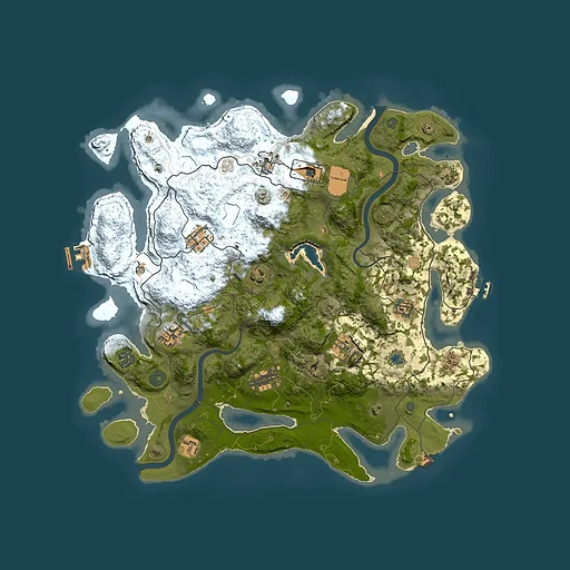 Rust map seed 446981139, 4000x4000m top-down preview