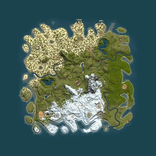 Rust map seed 1225493331, 5000x5000m top-down preview