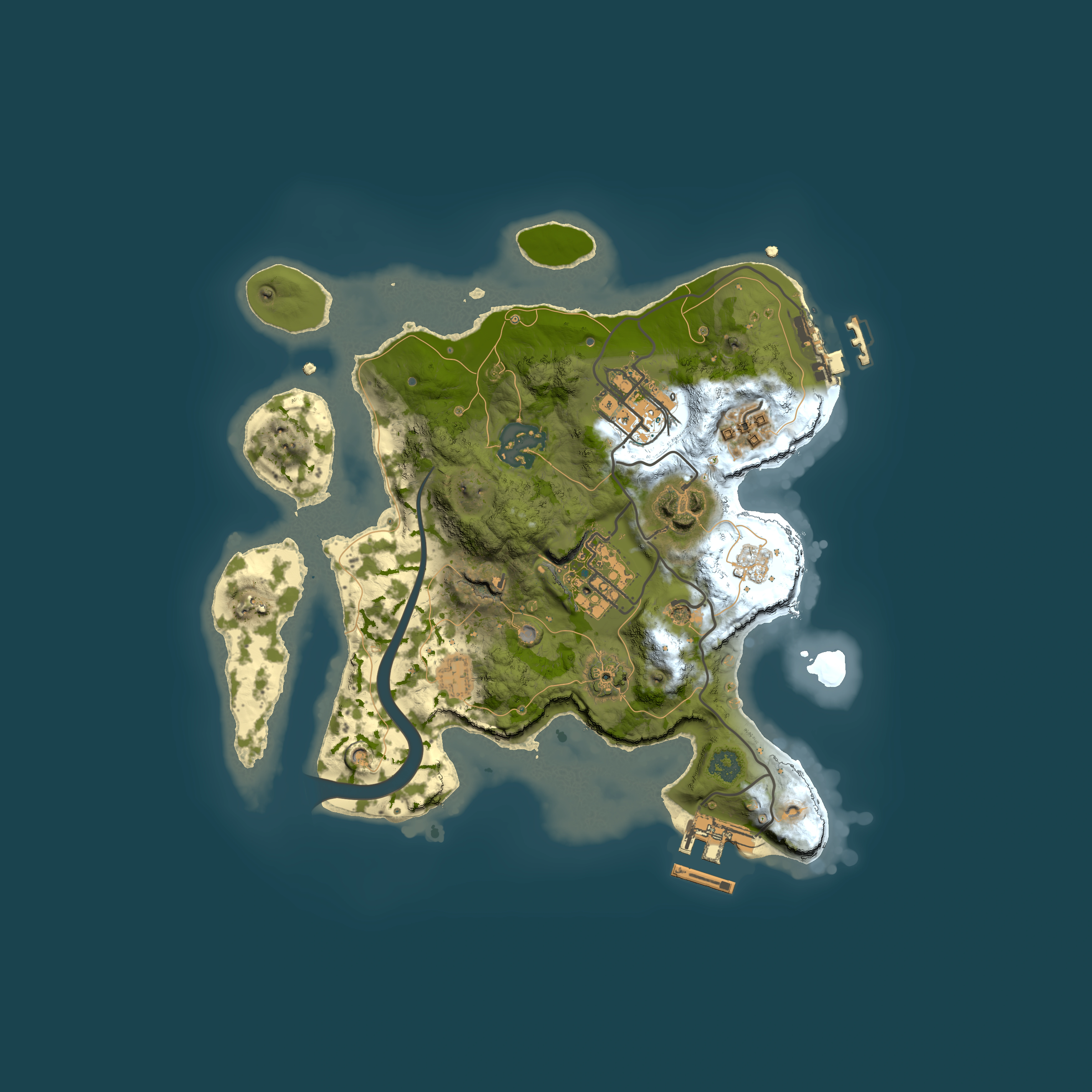 Full top-down render of Rust map seed 328234451, 2500x2500m