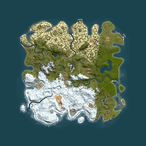 Rust map seed 382384919, 5000x5000m top-down preview