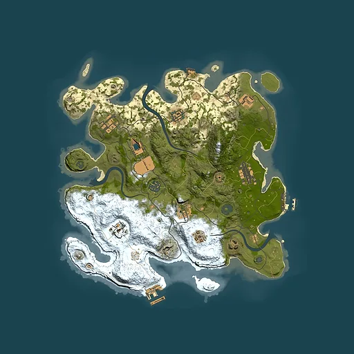 Rust map seed 245834628, 3500x3500m top-down preview
